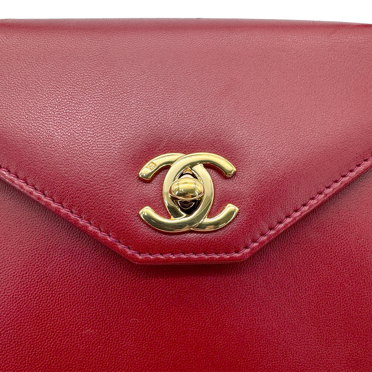 CHANEL VINTAGE HAND BAG RED LAMB SKIN 90268197