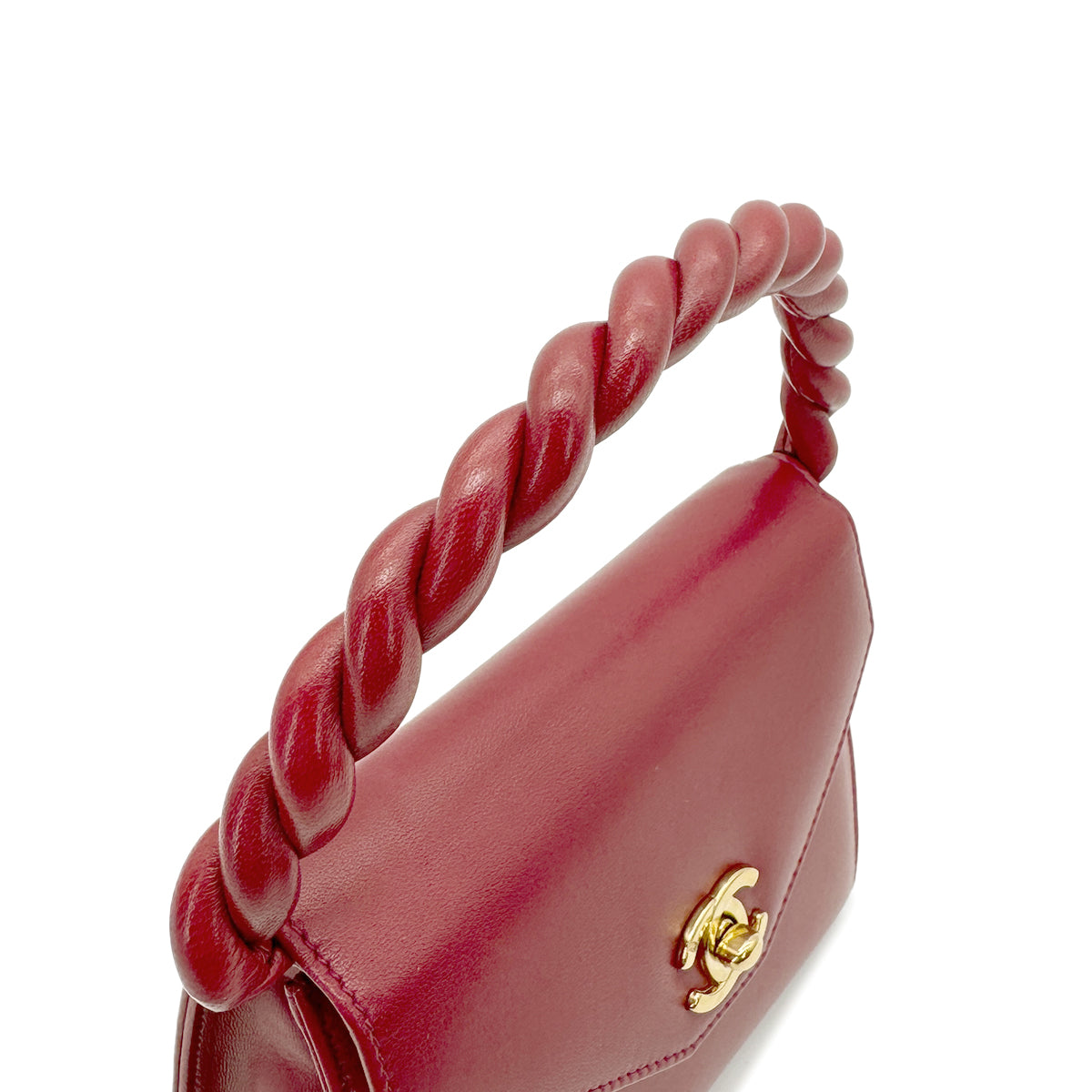 CHANEL VINTAGE HAND BAG RED LAMB SKIN 90268197
