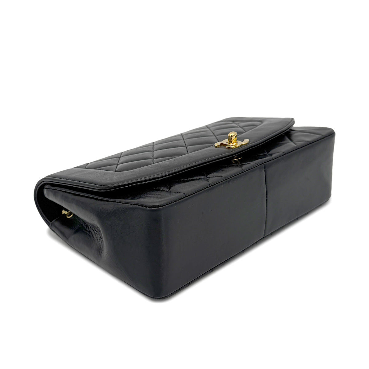 CHANEL VINTAGE DIANA MEDIUM CHAIN SHOULDER BAG BLACK LAMB SKIN 90268323