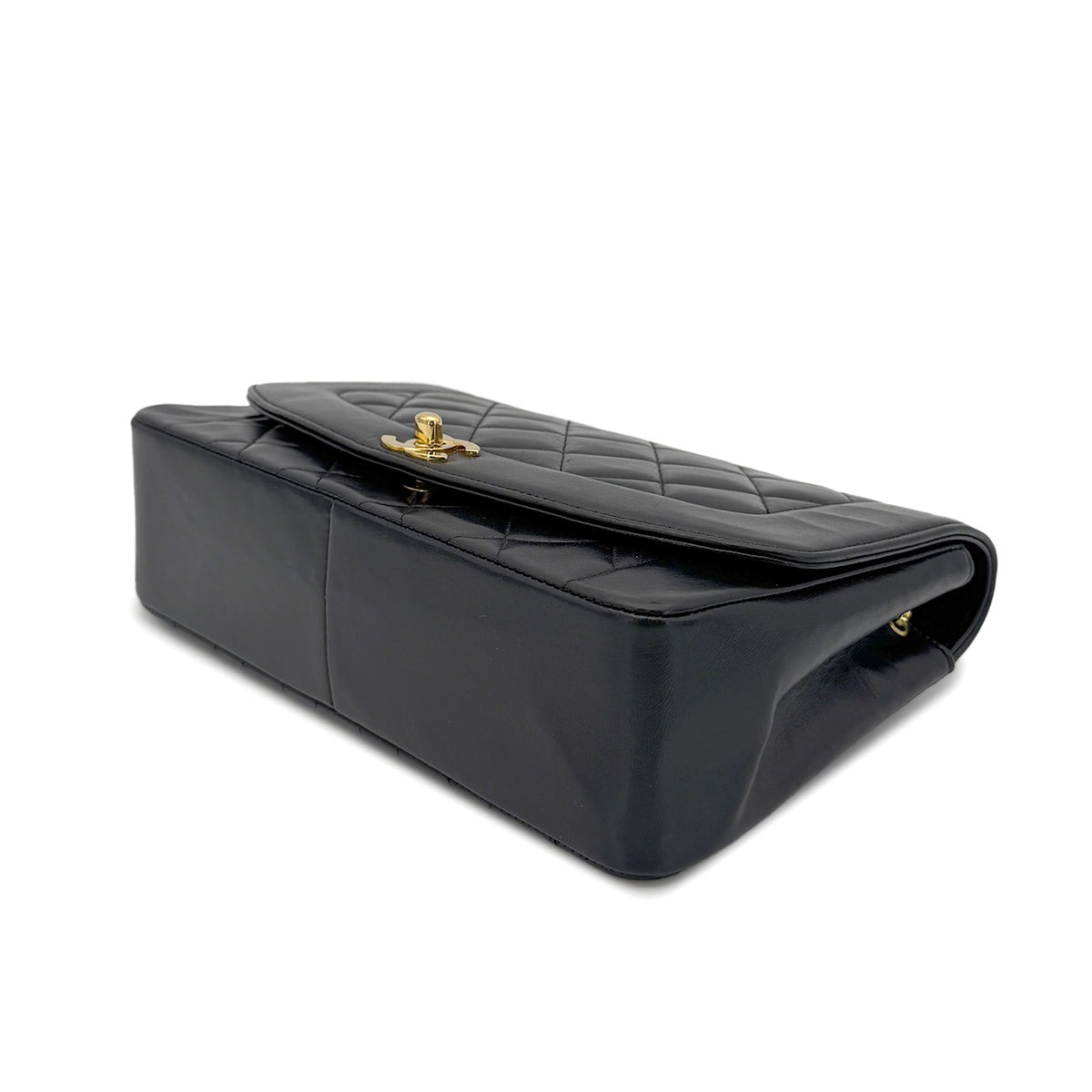 CHANEL VINTAGE DIANA MEDIUM CHAIN SHOULDER BAG BLACK LAMB SKIN 90268323