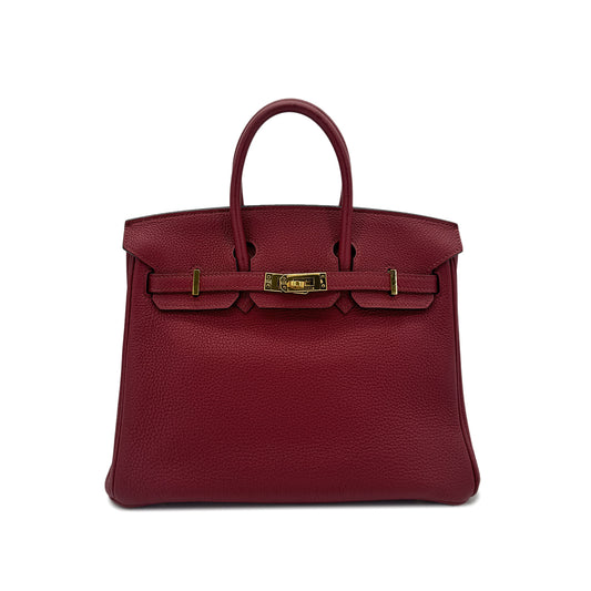 HERMES BIRKIN 25 ROUGE GRENAT TOGO HAND BAG X GHW 90268335