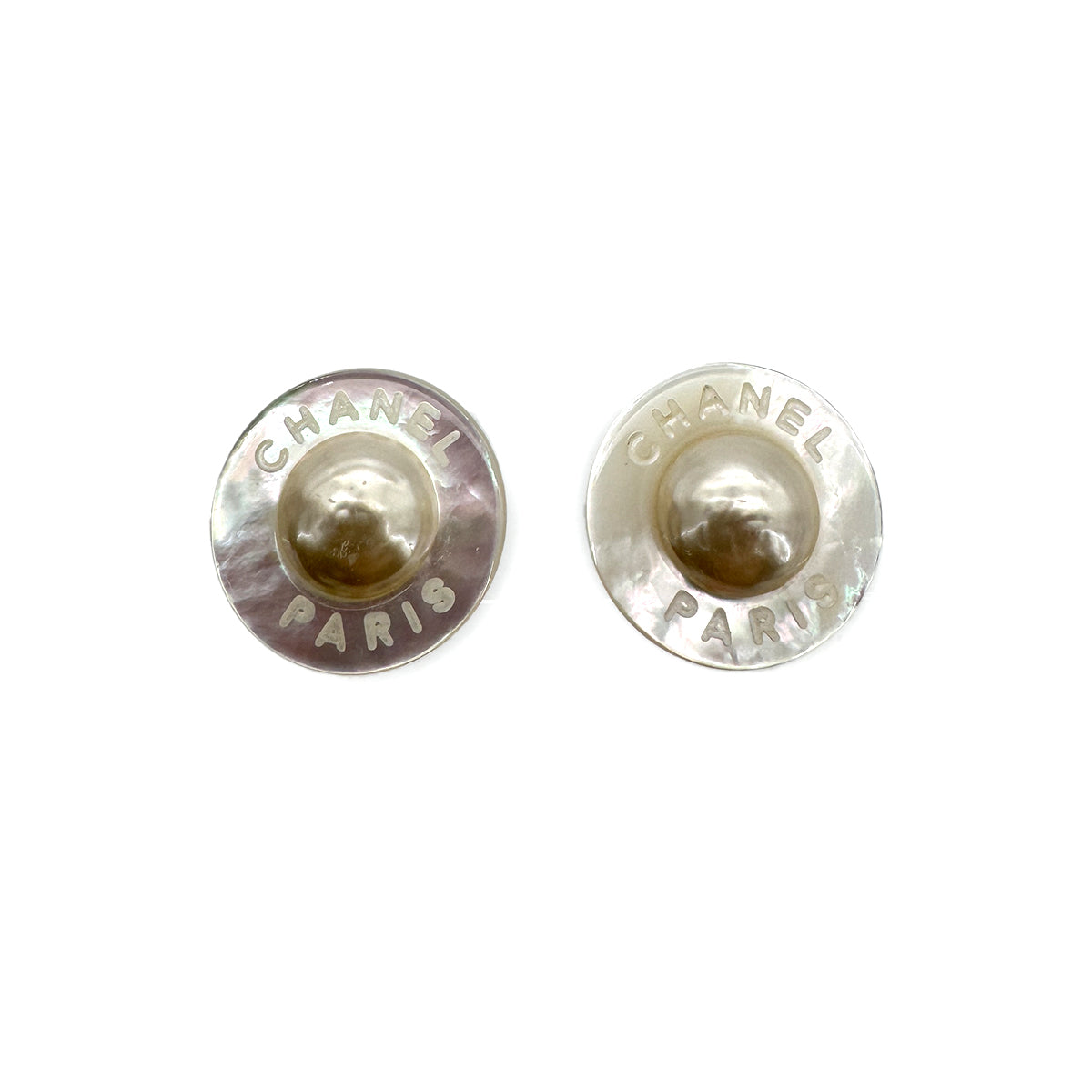CHANEL VINTAGE EARRINGS ROUND PEARL MOTIF ACCESSORY 96C 90268785