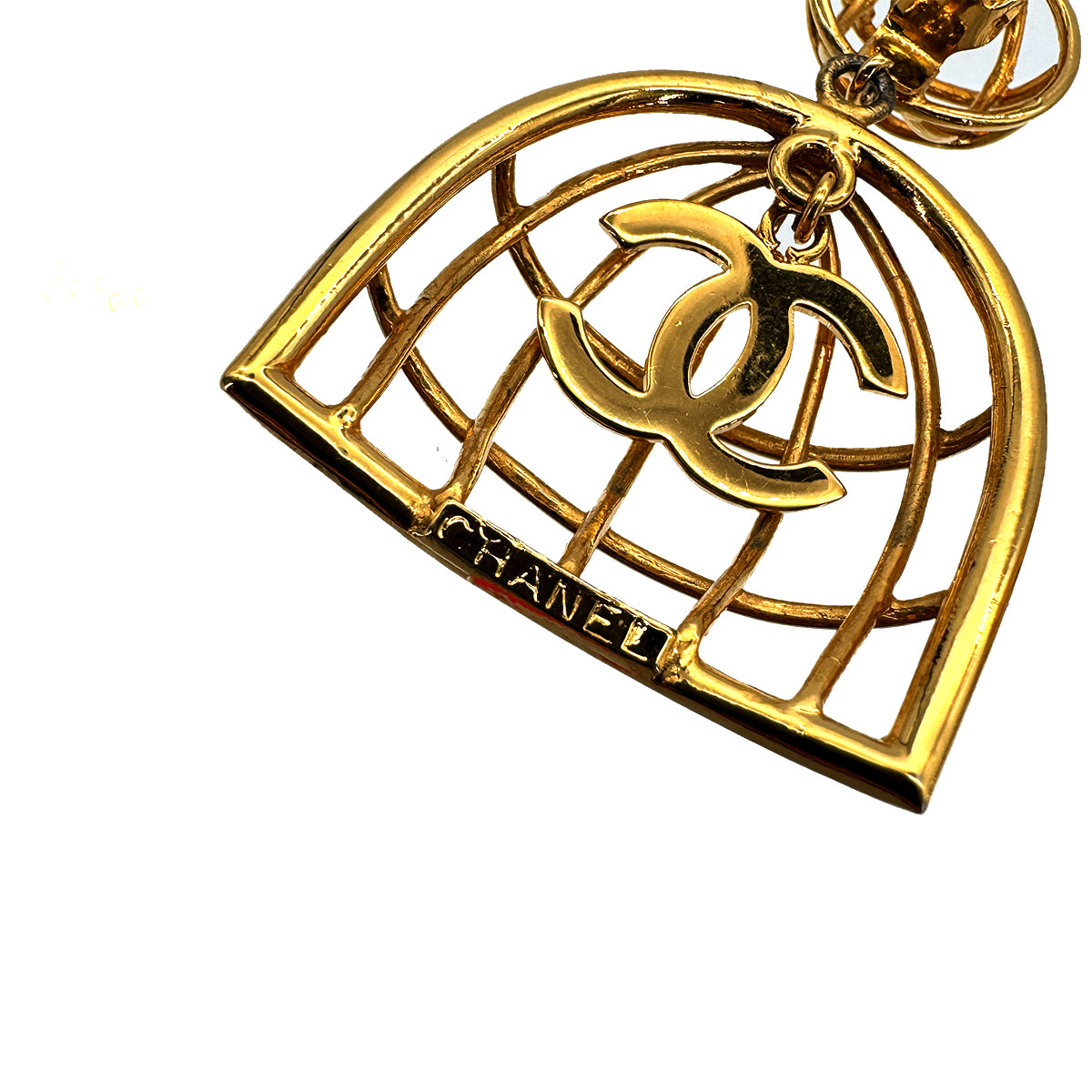 CHANEL VINTAGE EARRINGS BIRDCAGE COCOMARK ACCESSORY 90268787