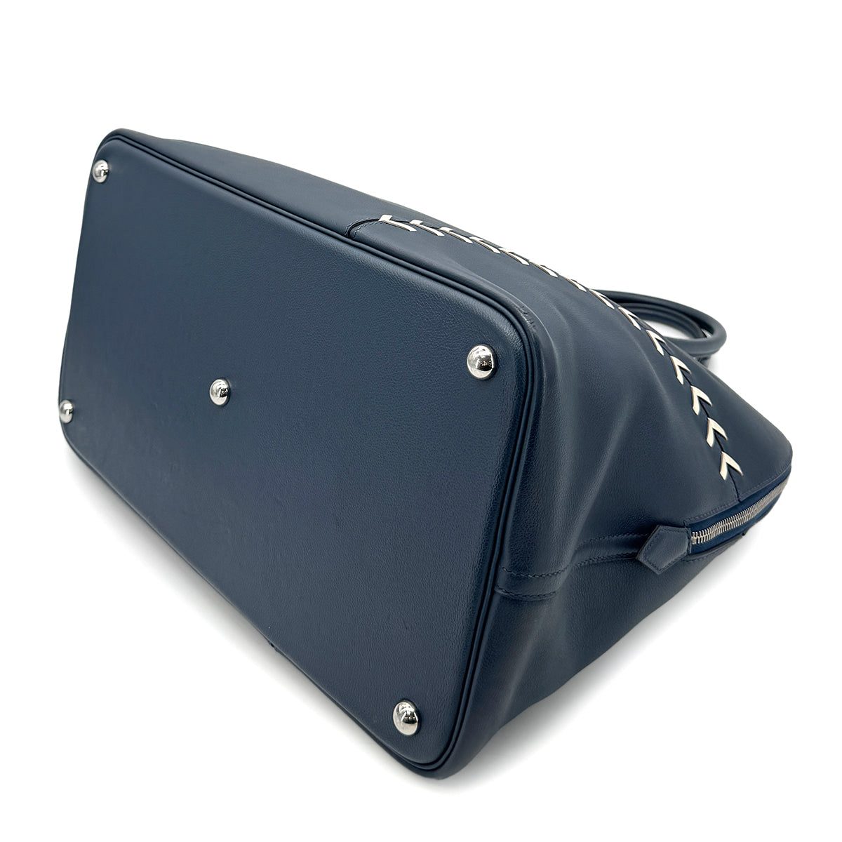 HERMES BOLIDE 1923 BASEBALL 45 BLUE DE MALTE EVERCOLOR HAND BAG C 90268816