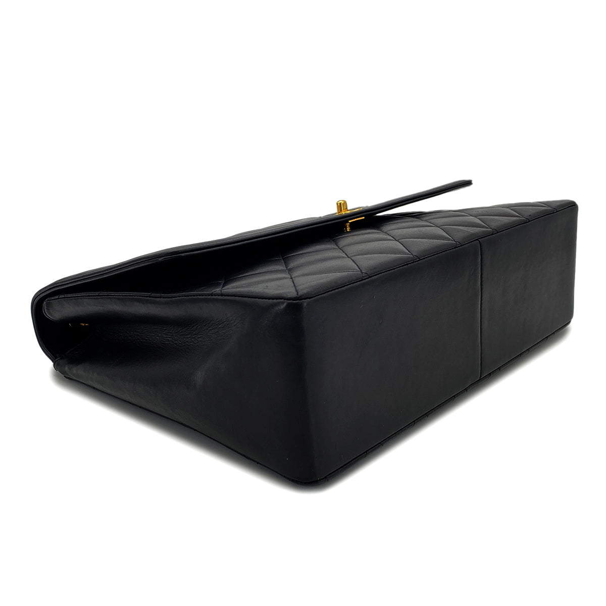 CHANEL VINTAGE BIG COCO MATELASSE CHAIN SHOULDER BAG BLACK LAMB SKIN 90268819