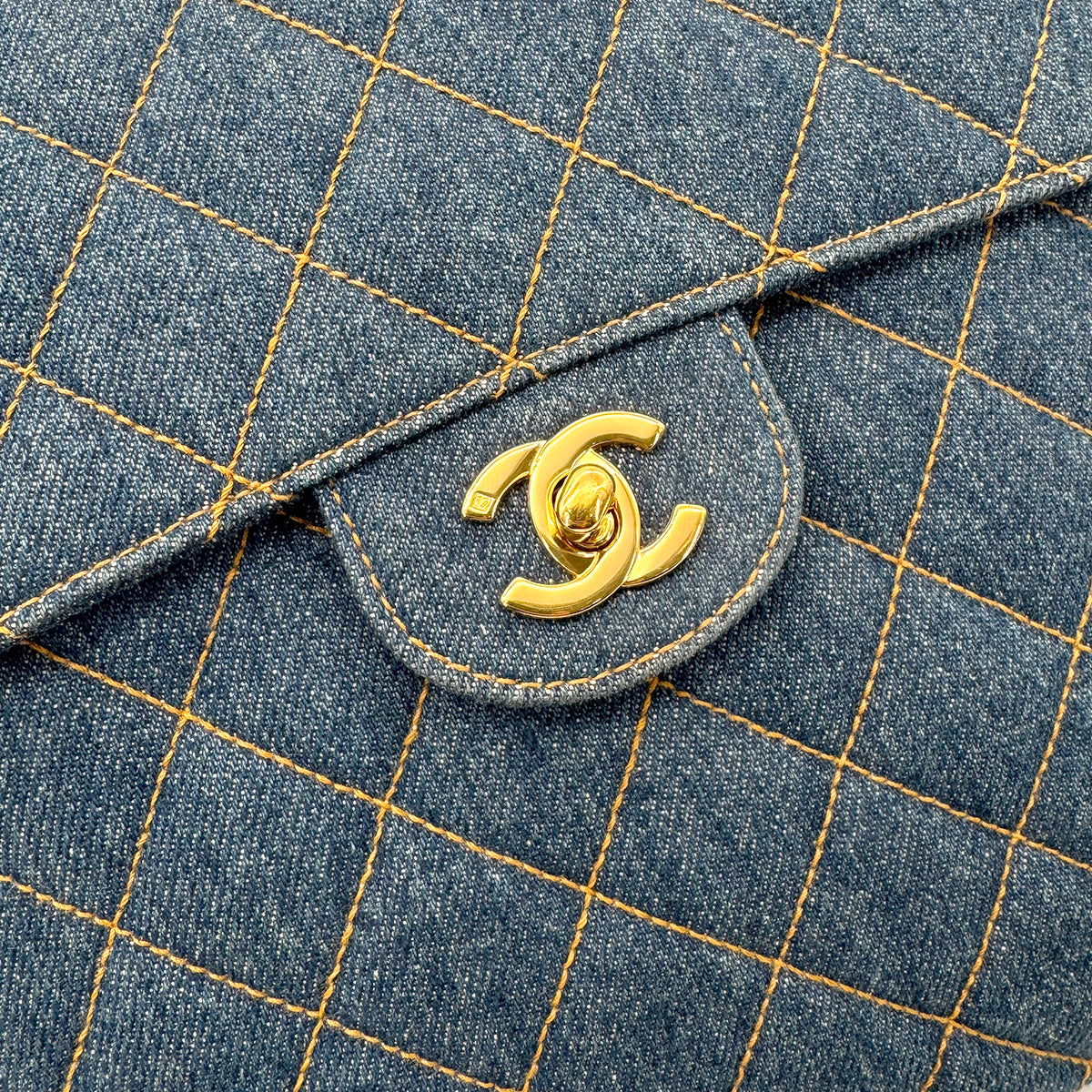 CHANEL VINTAGE MATELASSE CHAIN BACK PACK BLUE DENIM 90268820