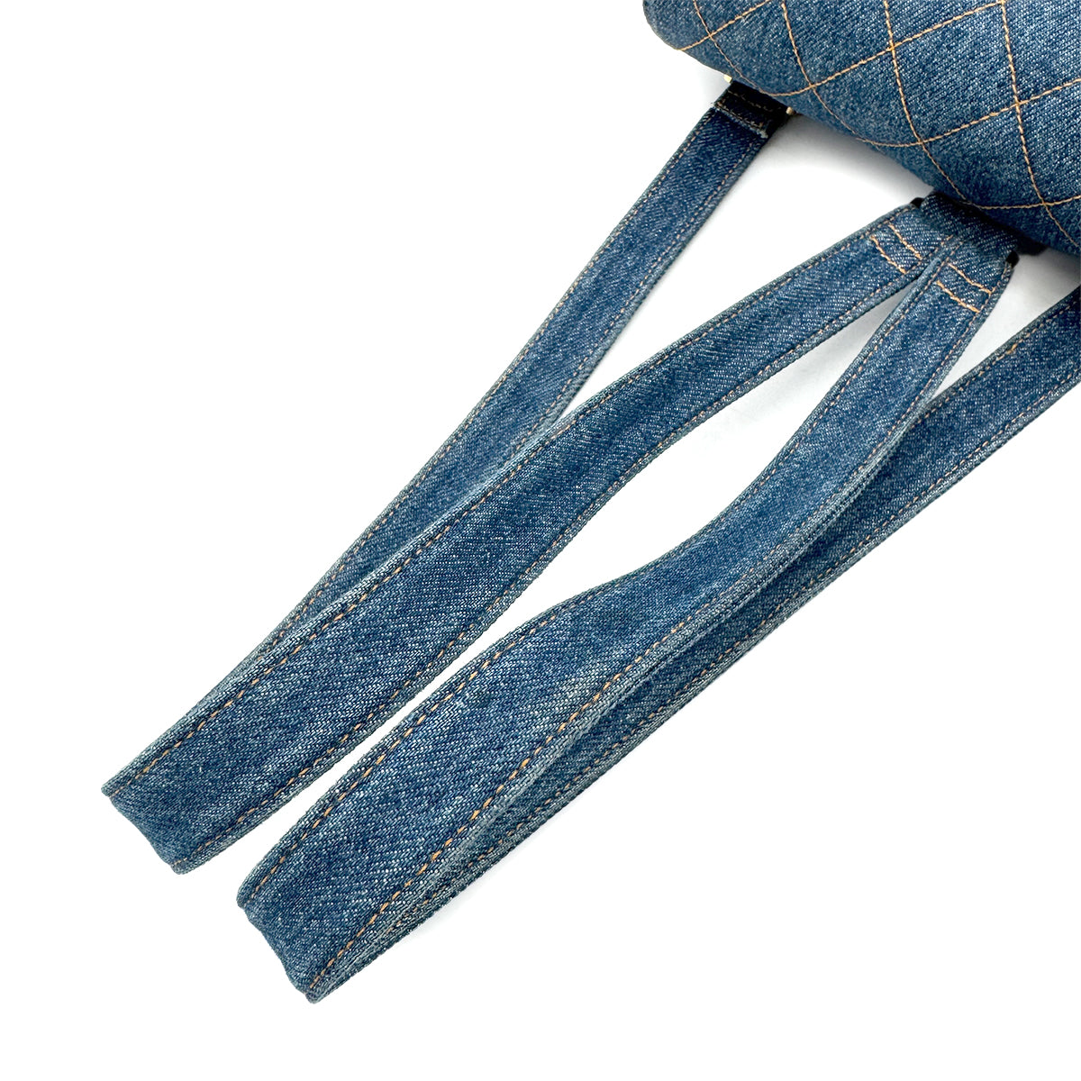 CHANEL VINTAGE MATELASSE CHAIN BACK PACK BLUE DENIM 90268820