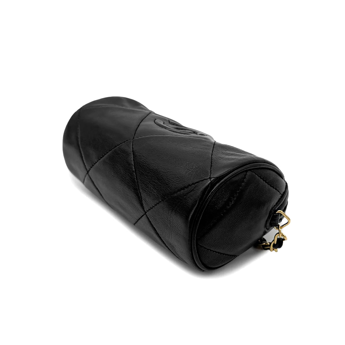 CHANEL VINTAGE FRINGE SHOULDER BAG BLACK LAMB SKIN 90268821