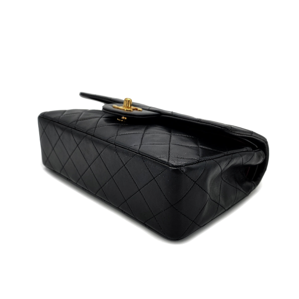 CHANEL VINTAGE CLASSIC FLAP SMALL CHAIN SHOULDER BAG BLACK LAMB SKIN 90268828