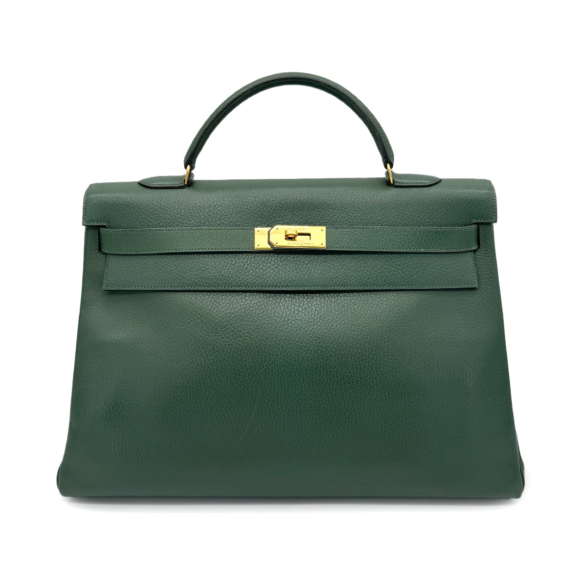 HERMES KELLY 40 RETOURNE GREEN ARDENNES HAND BAG □B GHW 90268830