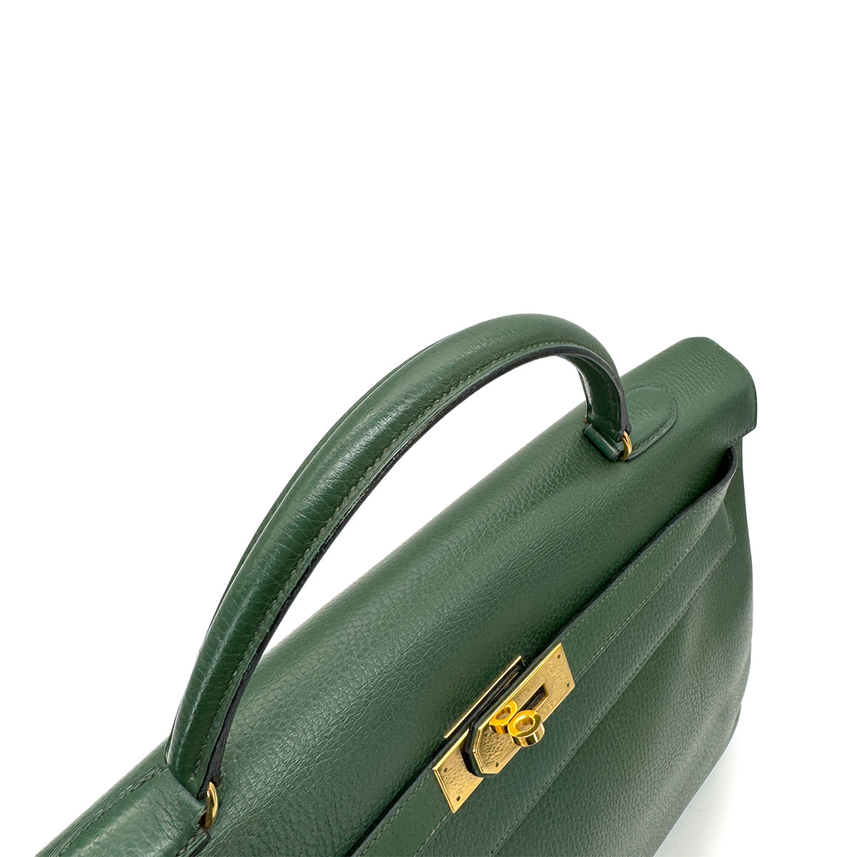 HERMES KELLY 40 RETOURNE GREEN ARDENNES HAND BAG □B GHW 90268830