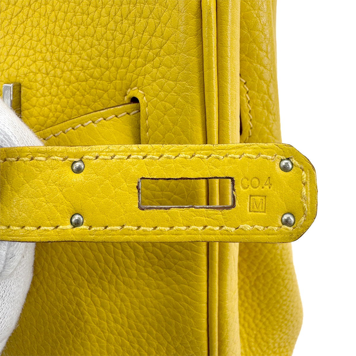 HERMES BIRKIN 35 JAUNE TAURILLON CLEMENCE HAND BAG □M SHW 90268831