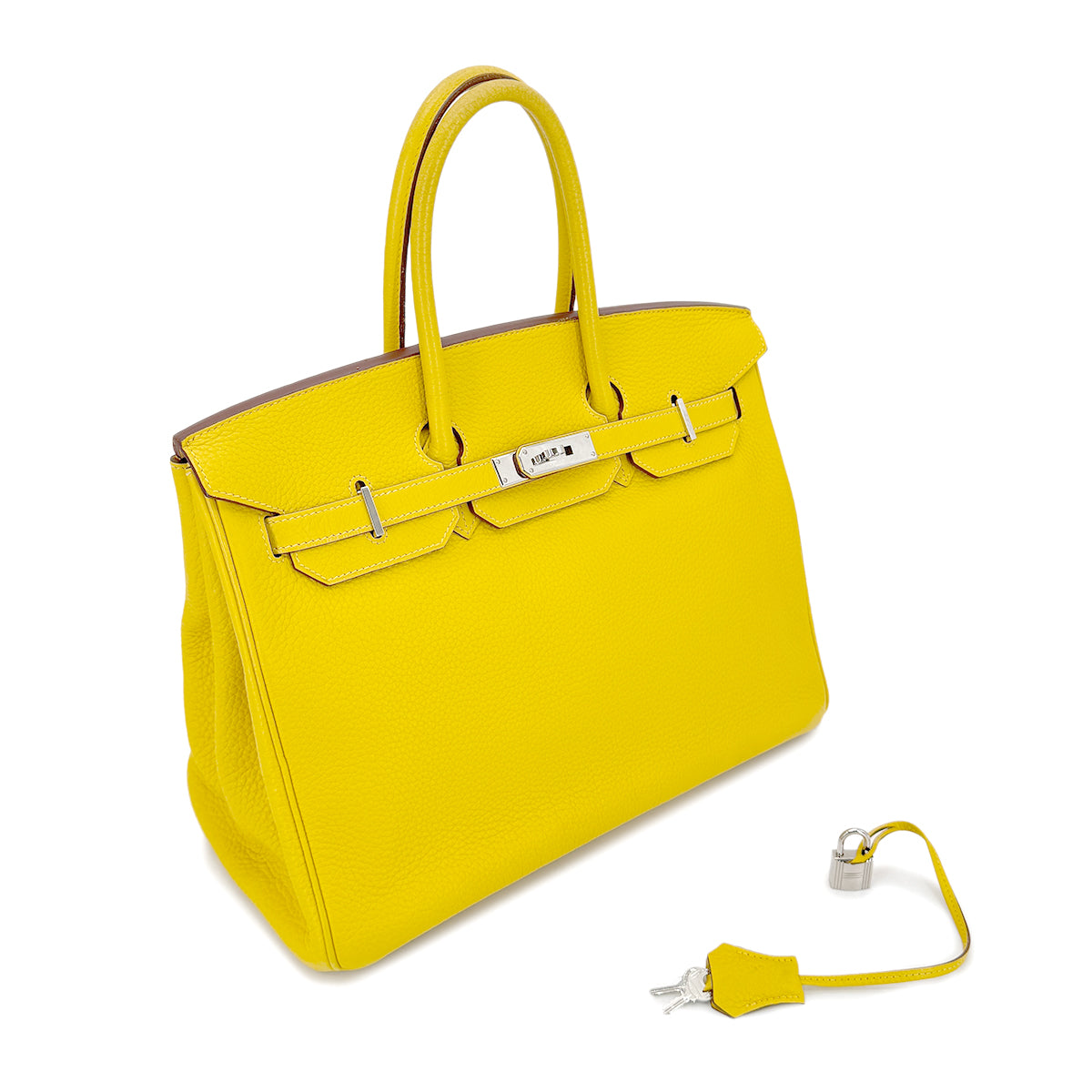 HERMES BIRKIN 35 JAUNE TAURILLON CLEMENCE HAND BAG □M SHW 90268831
