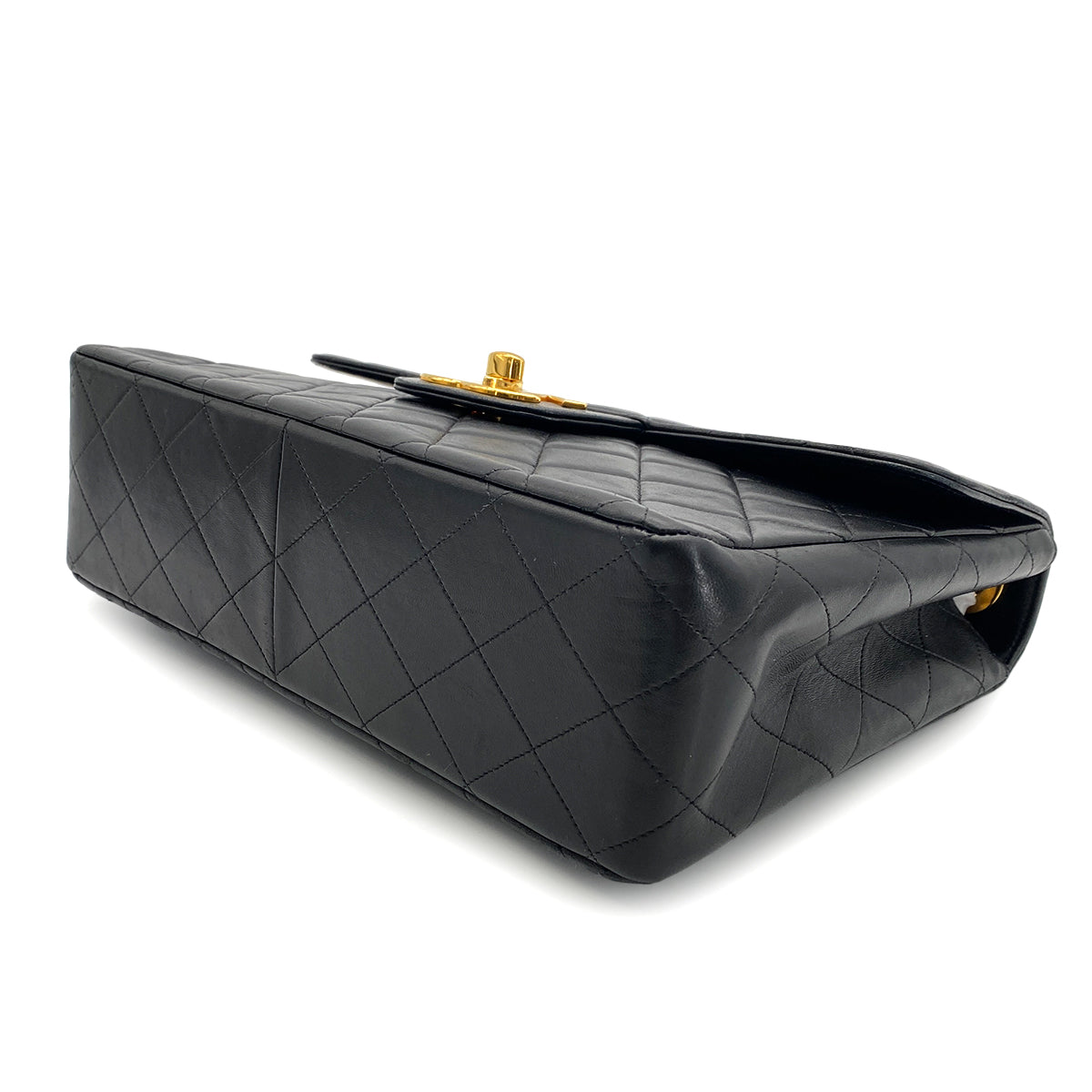 CHANEL VINTAGE JUMBO MATELASSE 30 CHAIN SHOULDER BAG BLACK LAMB SKIN 90268833