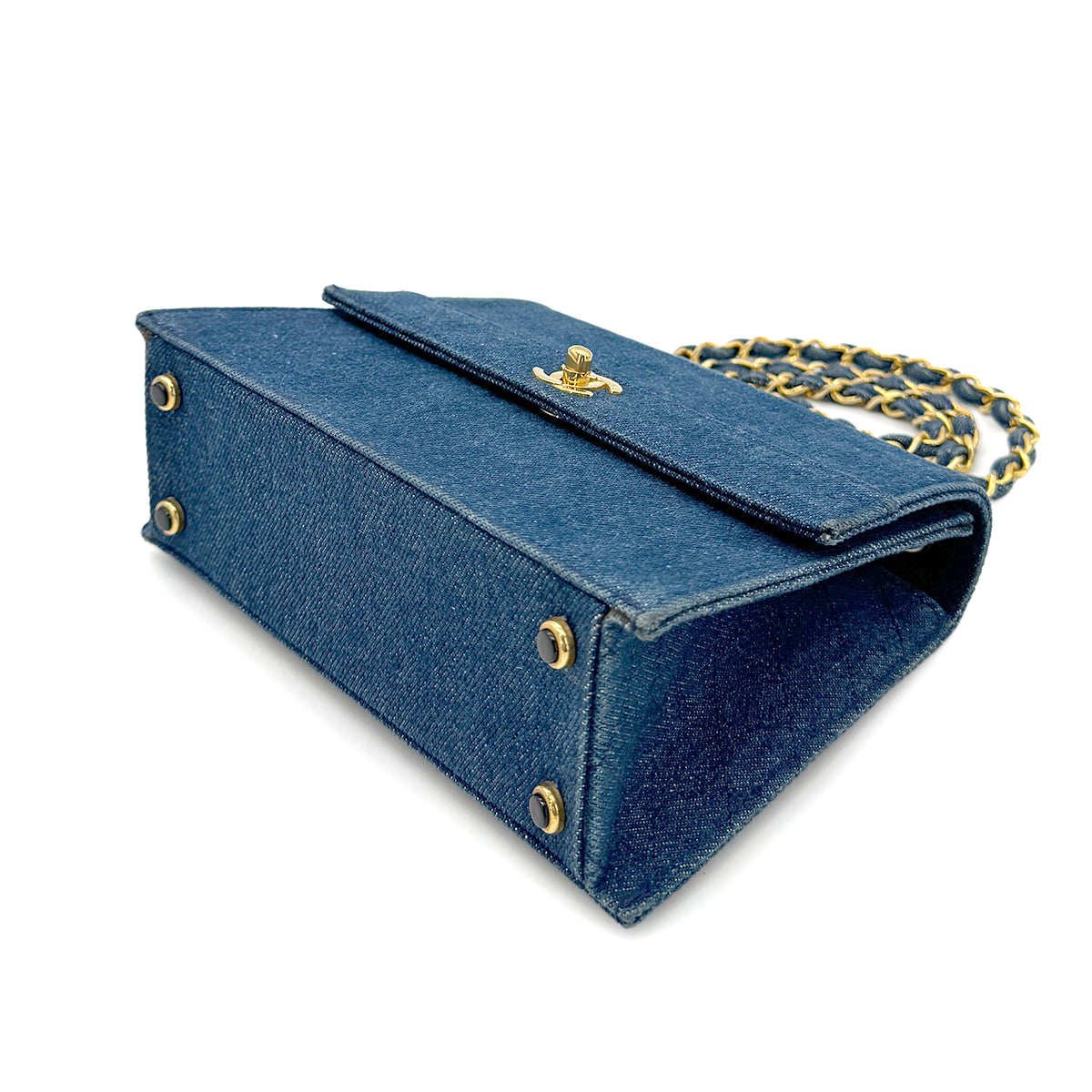 CHANEL VINTAGE MATELASSE SHOULDER BAG BLUE DENIM 90268835