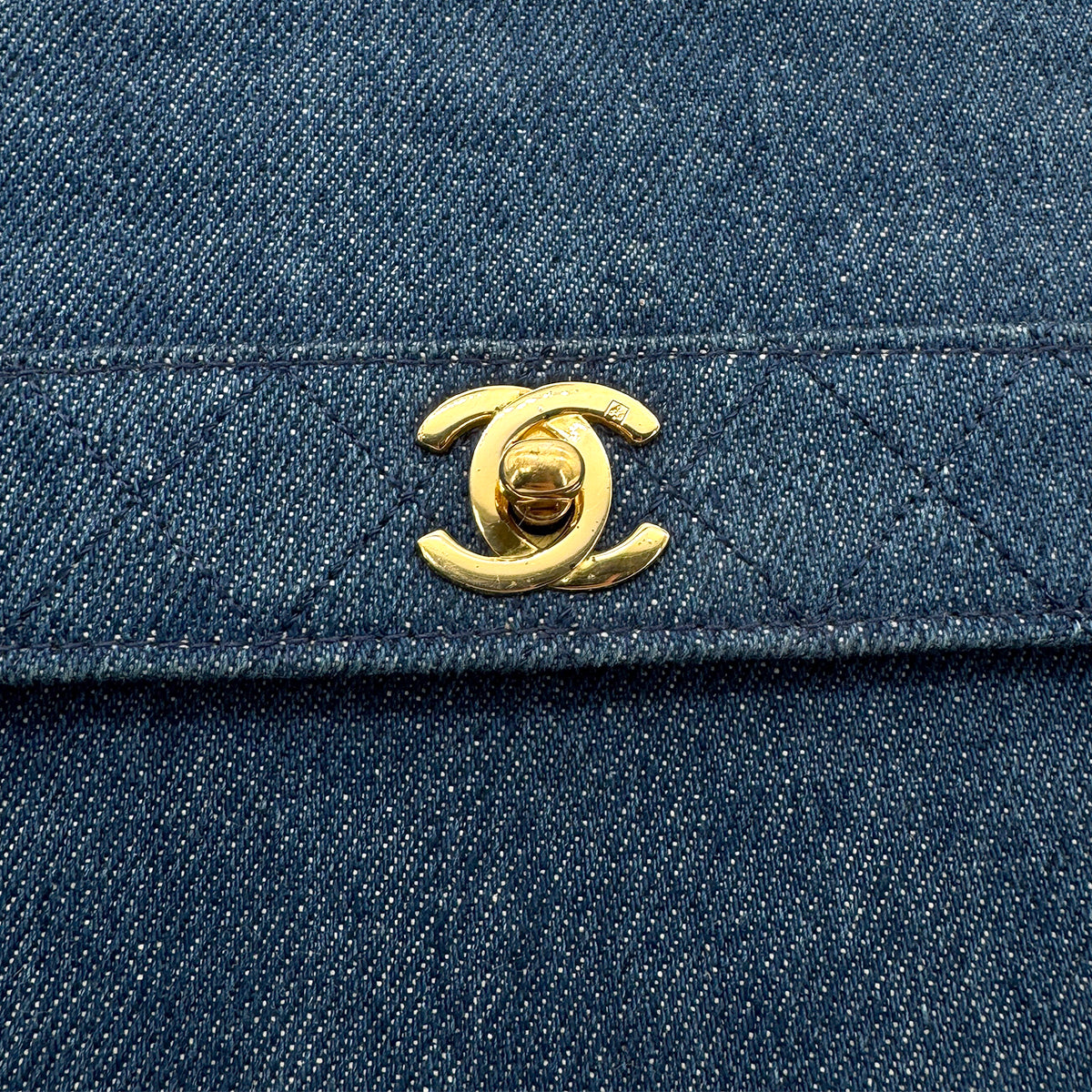 CHANEL VINTAGE MATELASSE SHOULDER BAG BLUE DENIM 90268835
