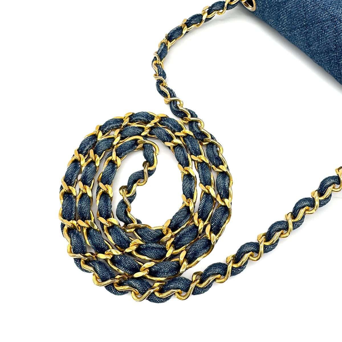 CHANEL VINTAGE MATELASSE SHOULDER BAG BLUE DENIM 90268835