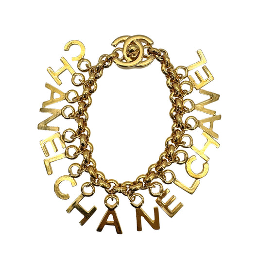 CHANEL VINTAGE BRACELET TURN ROCK LOGO ACCESLOGO 96P 90268851