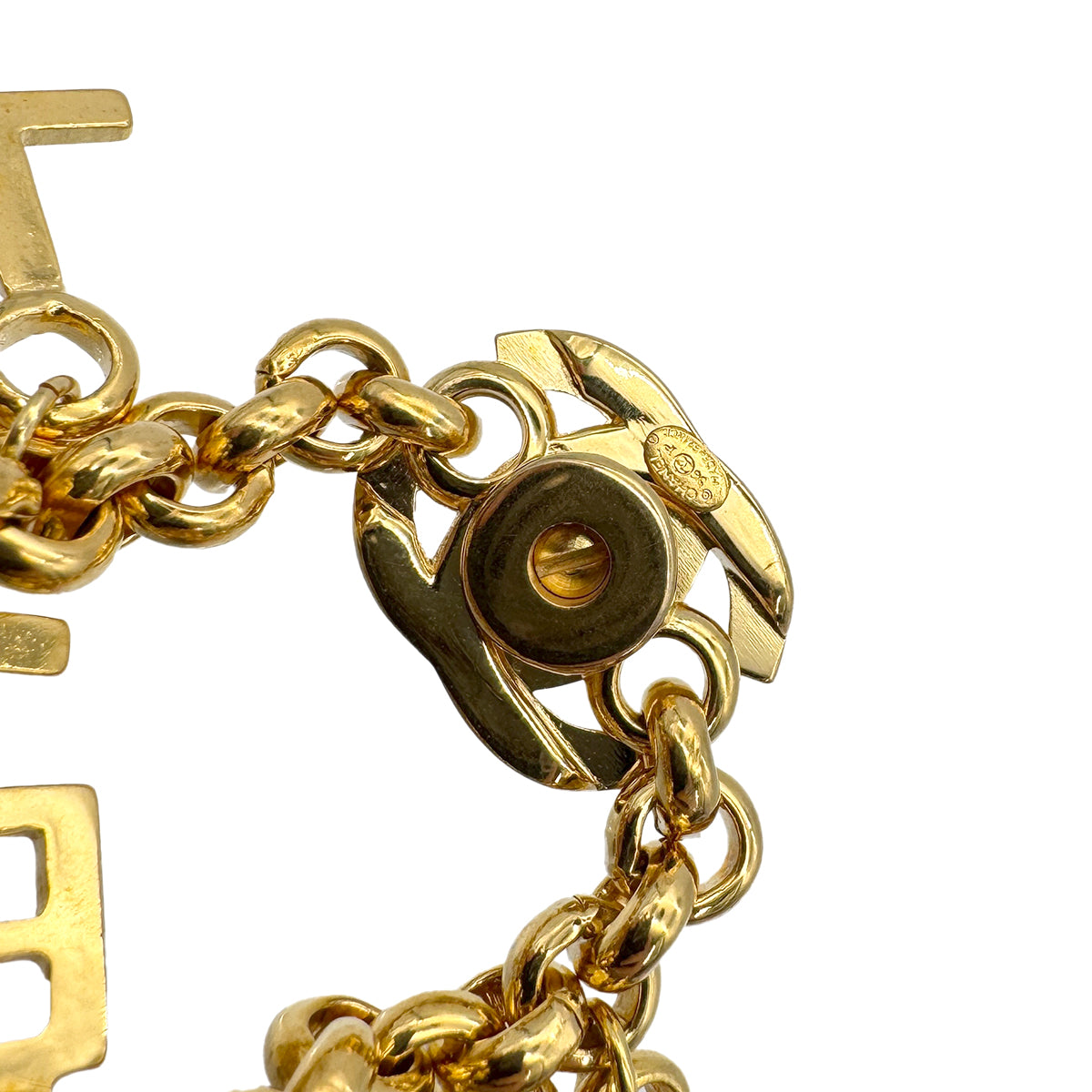 CHANEL VINTAGE BRACELET TURN ROCK LOGO ACCESLOGO 96P 90268851