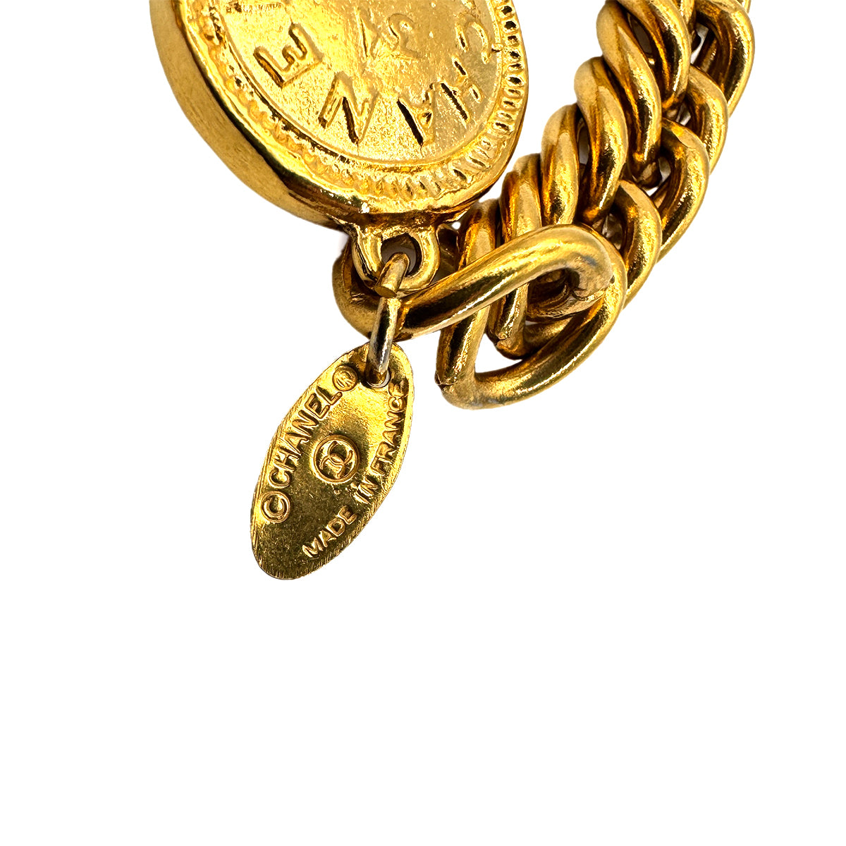 CHANEL VINTAGE CHAIN BELT LOGO ACCESSORY 90268855