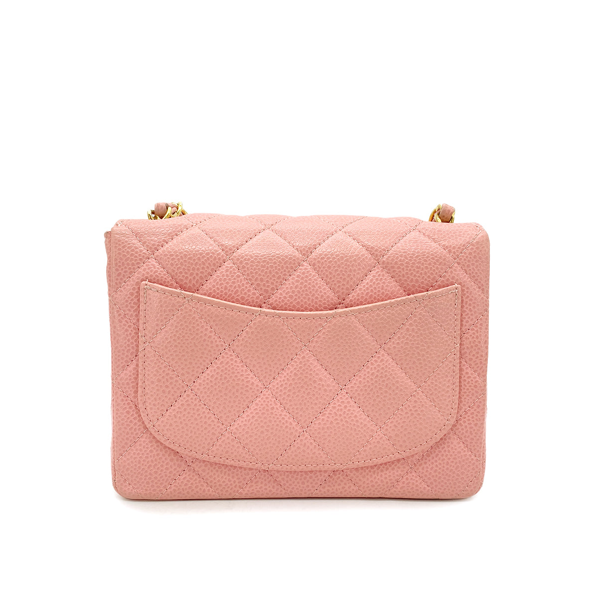 CHANEL VINTAGE MINI MATELASSE CHAIN SHOULDER BAG PINK CAVIAR SKIN 90268873