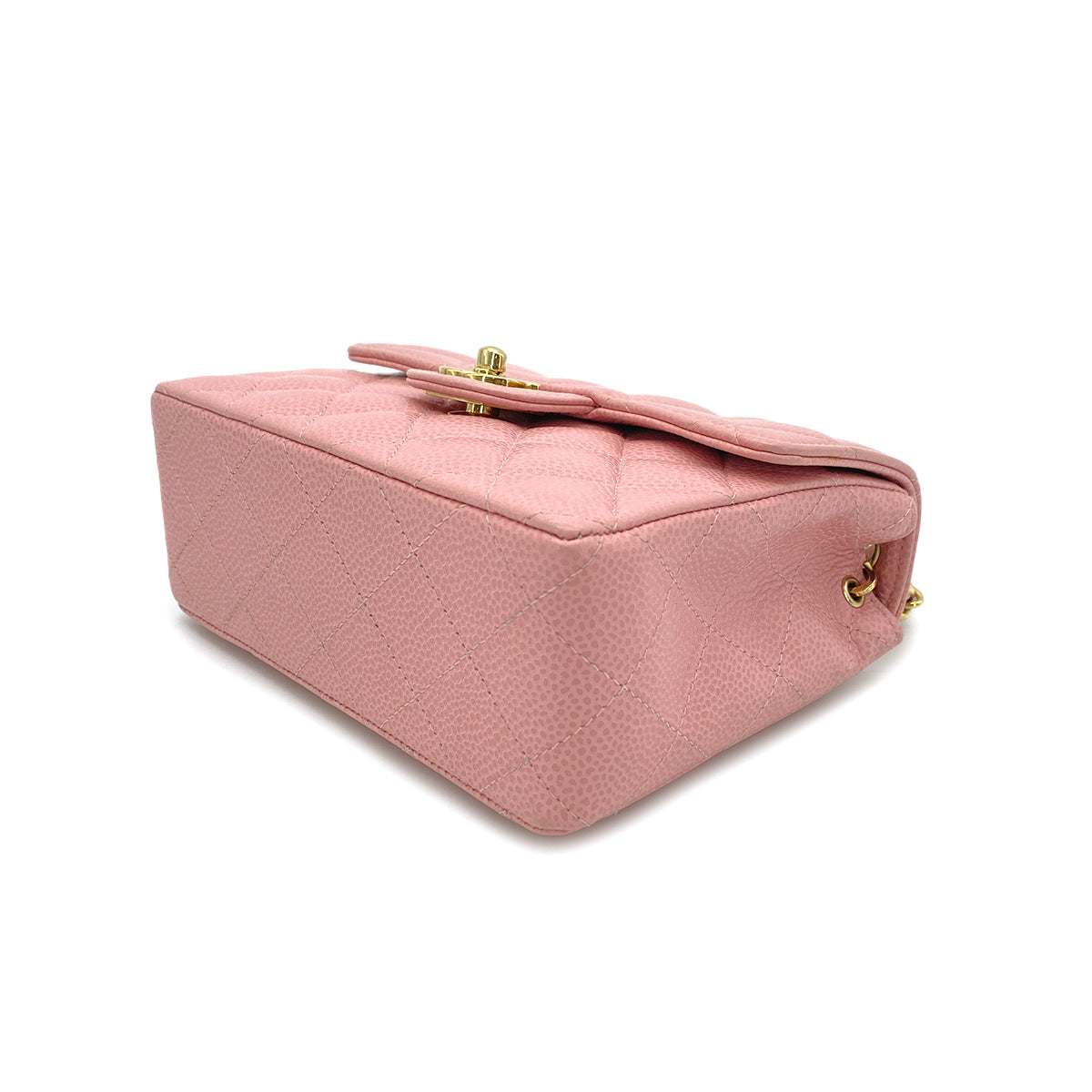 CHANEL VINTAGE MINI MATELASSE CHAIN SHOULDER BAG PINK CAVIAR SKIN 90268873