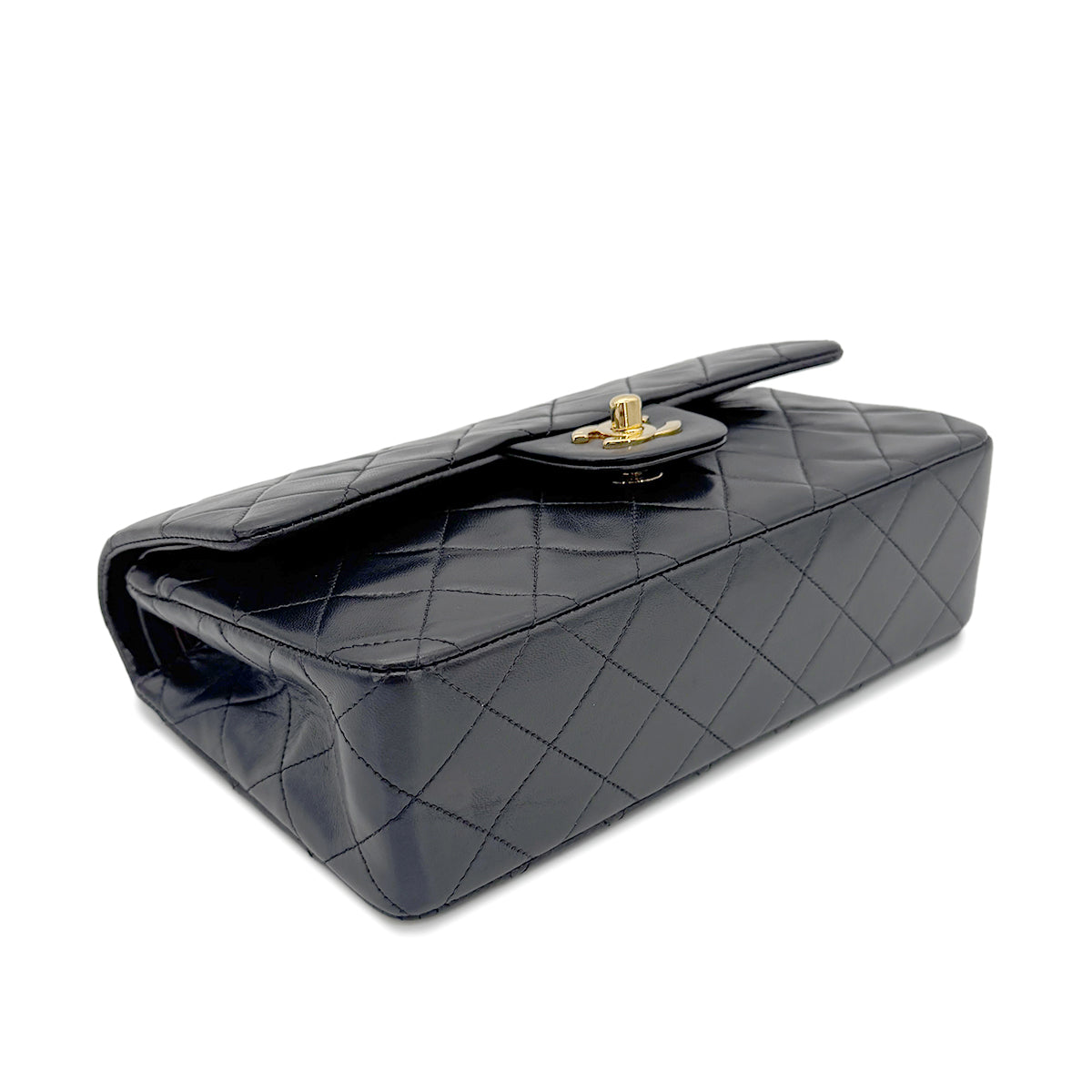 CHANEL VINTAGE CLASSIC FLAP SMALL CHAIN SHOULDER BAG BLACK LAMB SKIN 90268885