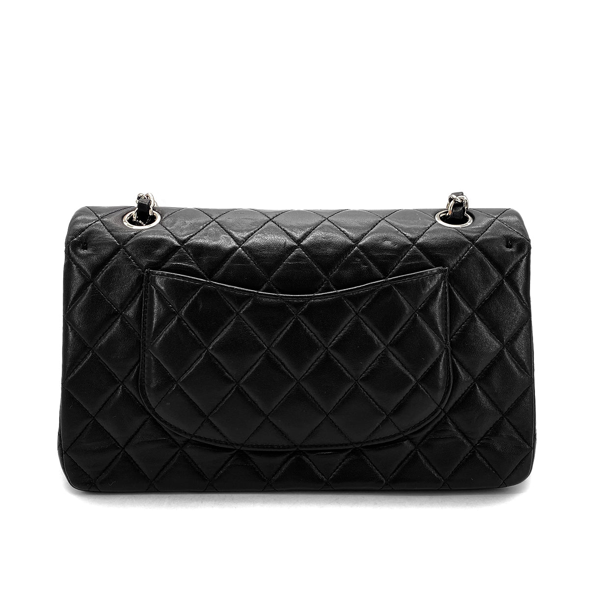 CHANEL VINTAGE CLASSIC FLAP MEDIUM CHAIN SHOULDER BAG BLACK LAMB SKIN 90268898