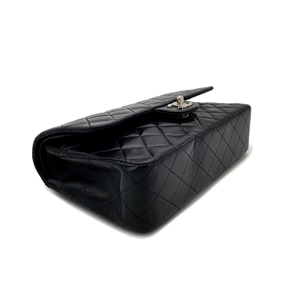 CHANEL VINTAGE CLASSIC FLAP MEDIUM CHAIN SHOULDER BAG BLACK LAMB SKIN 90268898