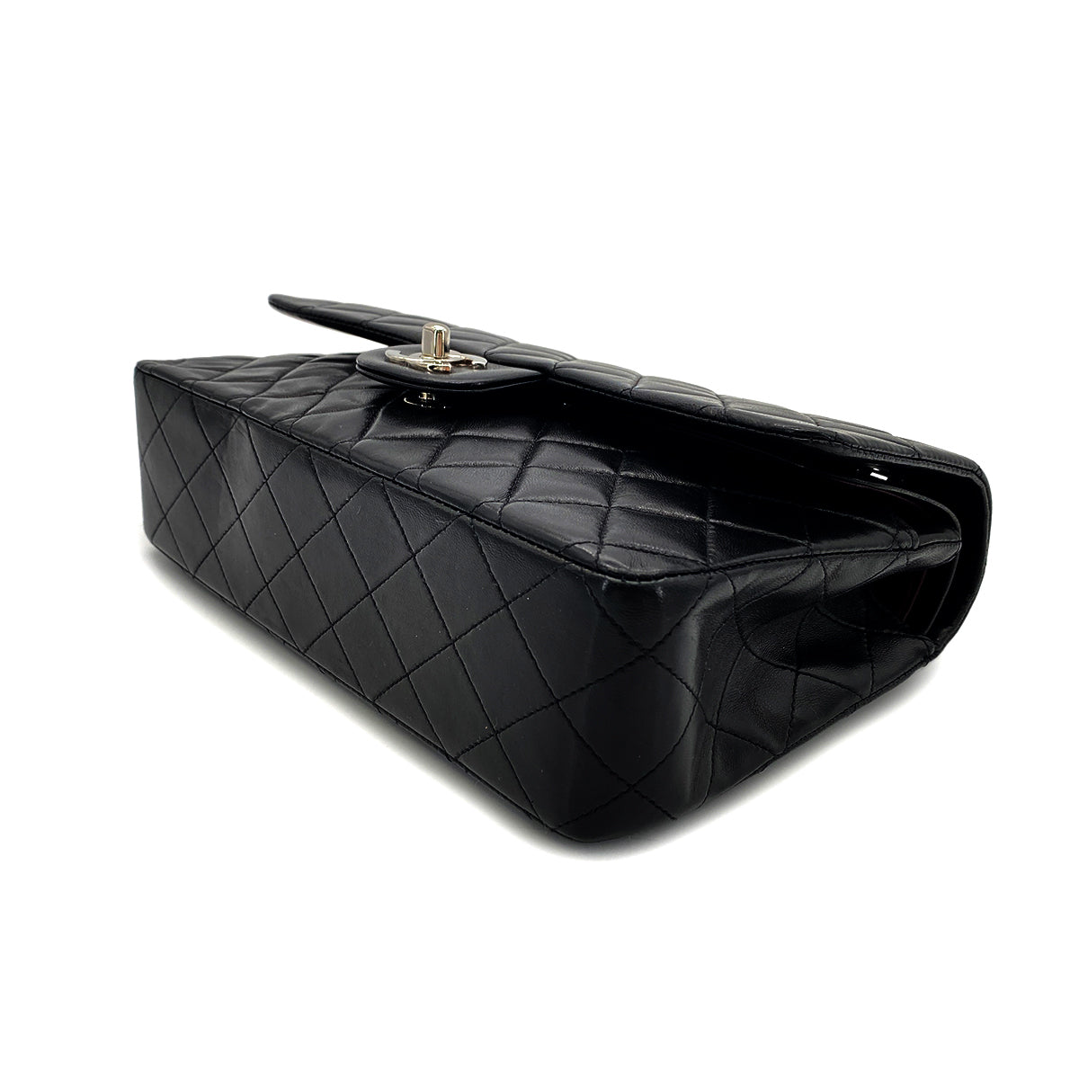 CHANEL VINTAGE CLASSIC FLAP MEDIUM CHAIN SHOULDER BAG BLACK LAMB SKIN 90268898