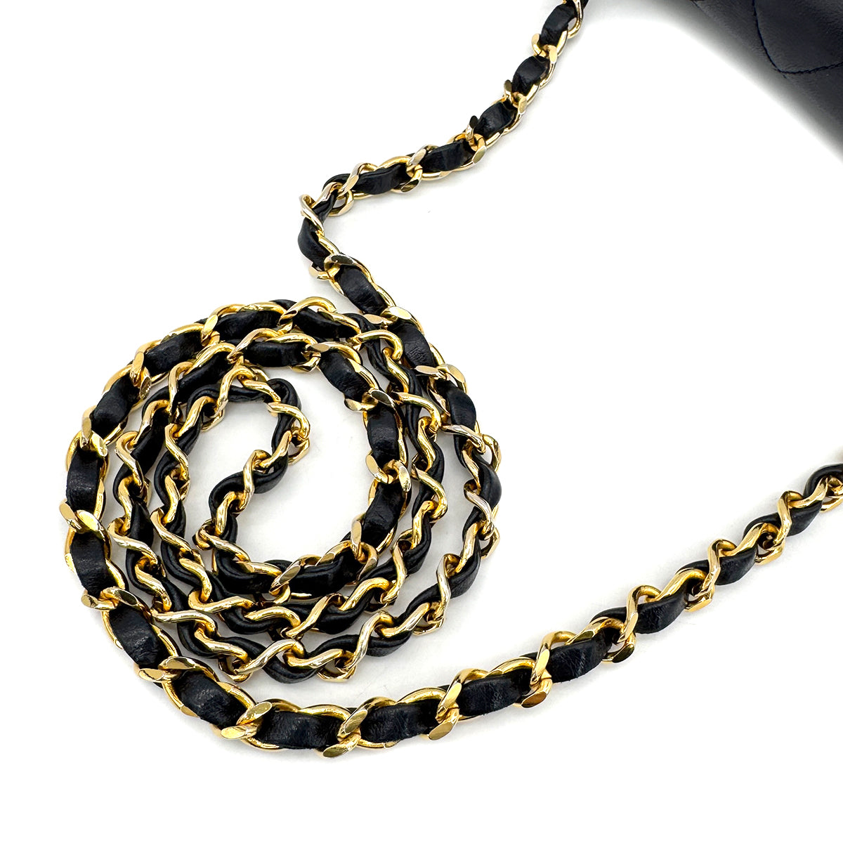 CHANEL VINTAGE CHAIN SHOULDER BAG NAVY LAMB SKIN 90268907