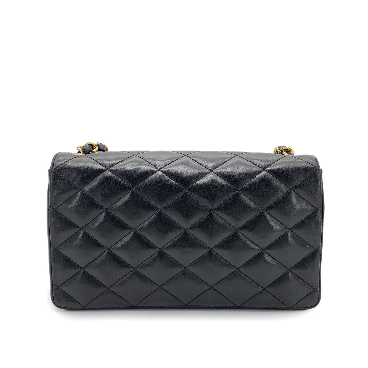 CHANEL VINTAGE MATELASSE BIG COCO CHAIN SHOULDER BAG BLACK LAMB SKIN 90268908