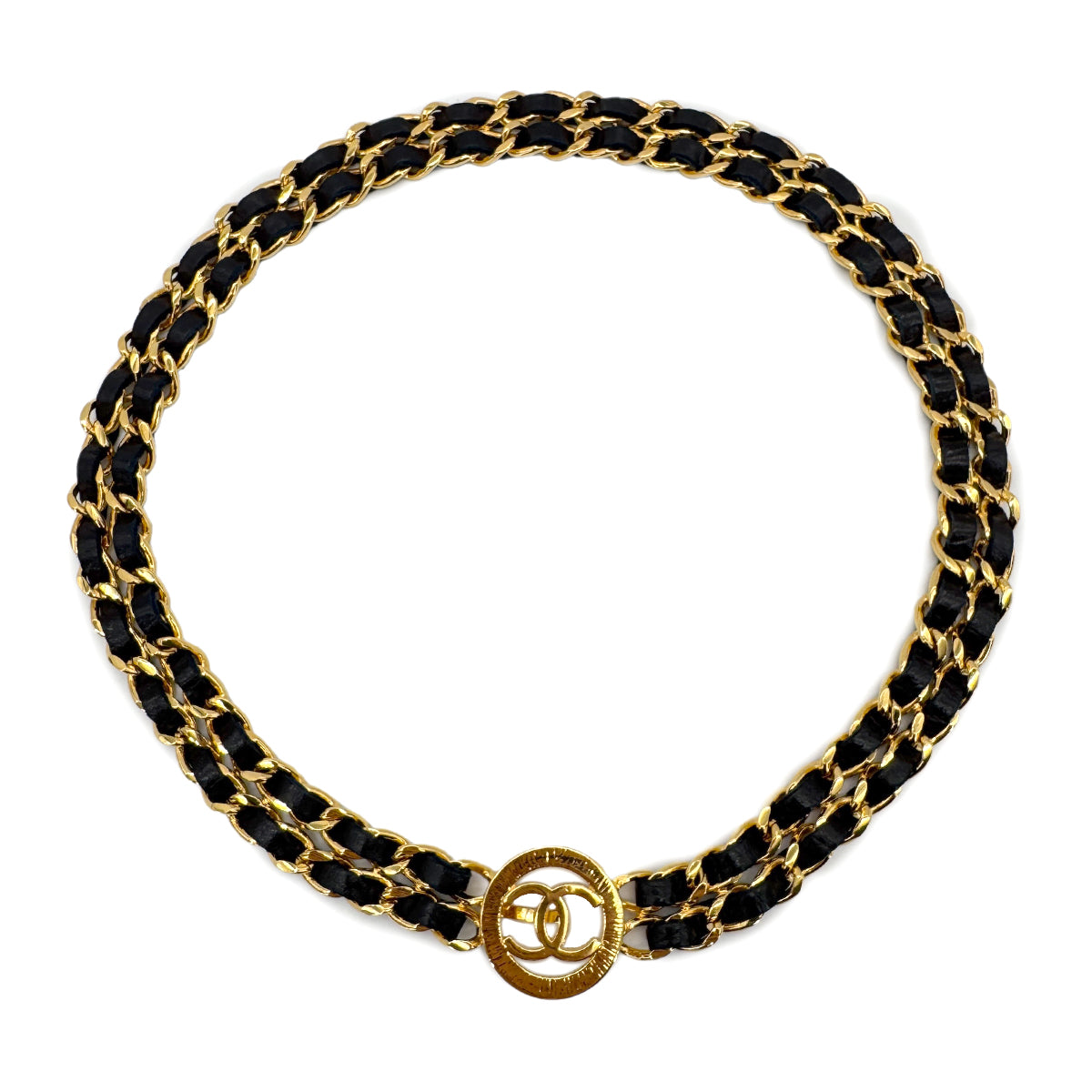 CHANEL VINTAGE CHAIN BELT LEATHER COCOMARK ACCESSORY 90268919