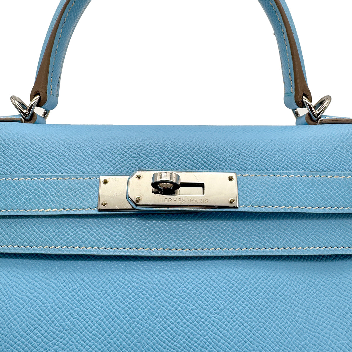 HERMES CANDY KELLY 28 RETOURNE CELESTE MYKONOS EPSOM HAND SHOULDER BAG □O SHW 90269036