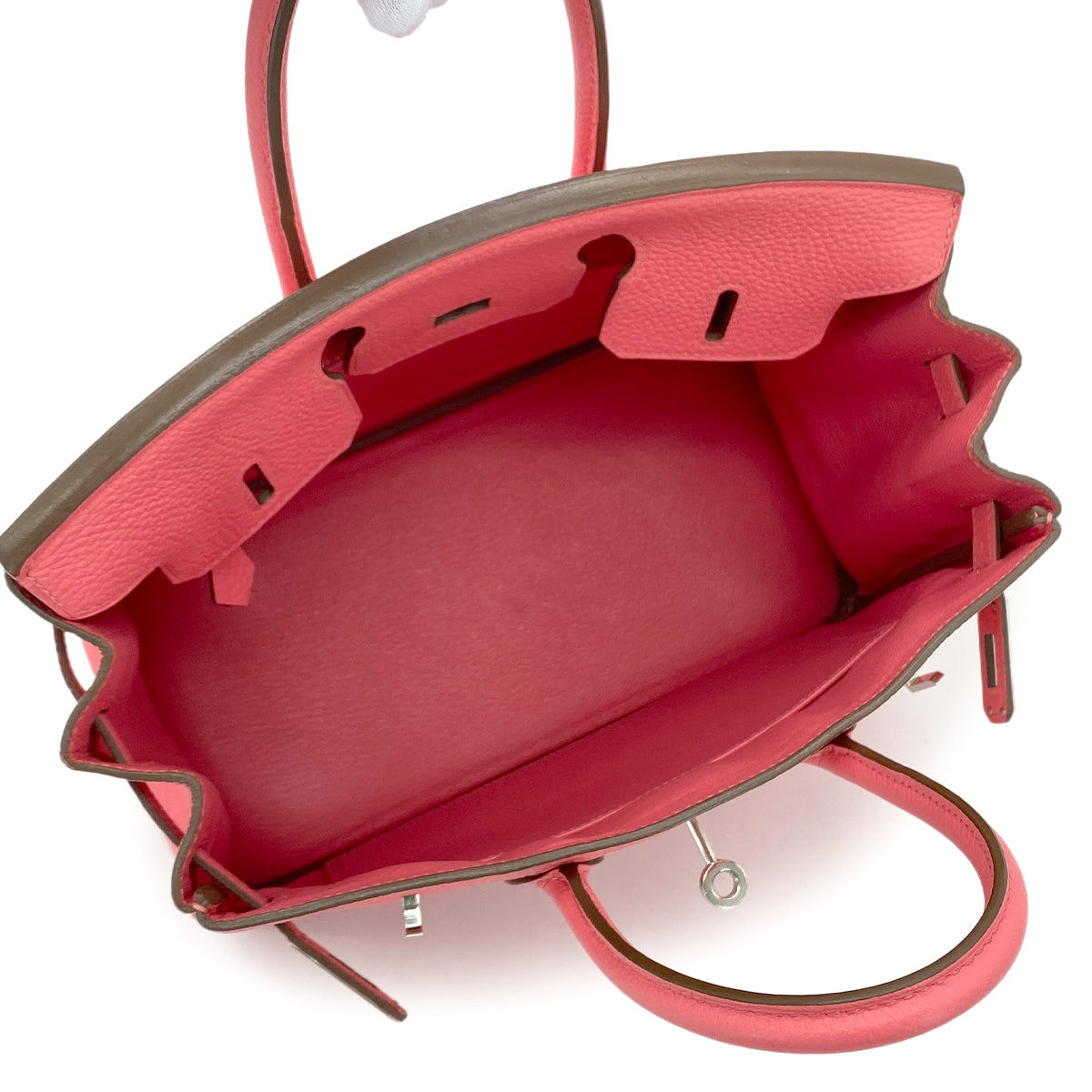 HERMES BIRKIN 25 ROSE LIPSTICK TOGO HAND BAG □Q SHW 90269037