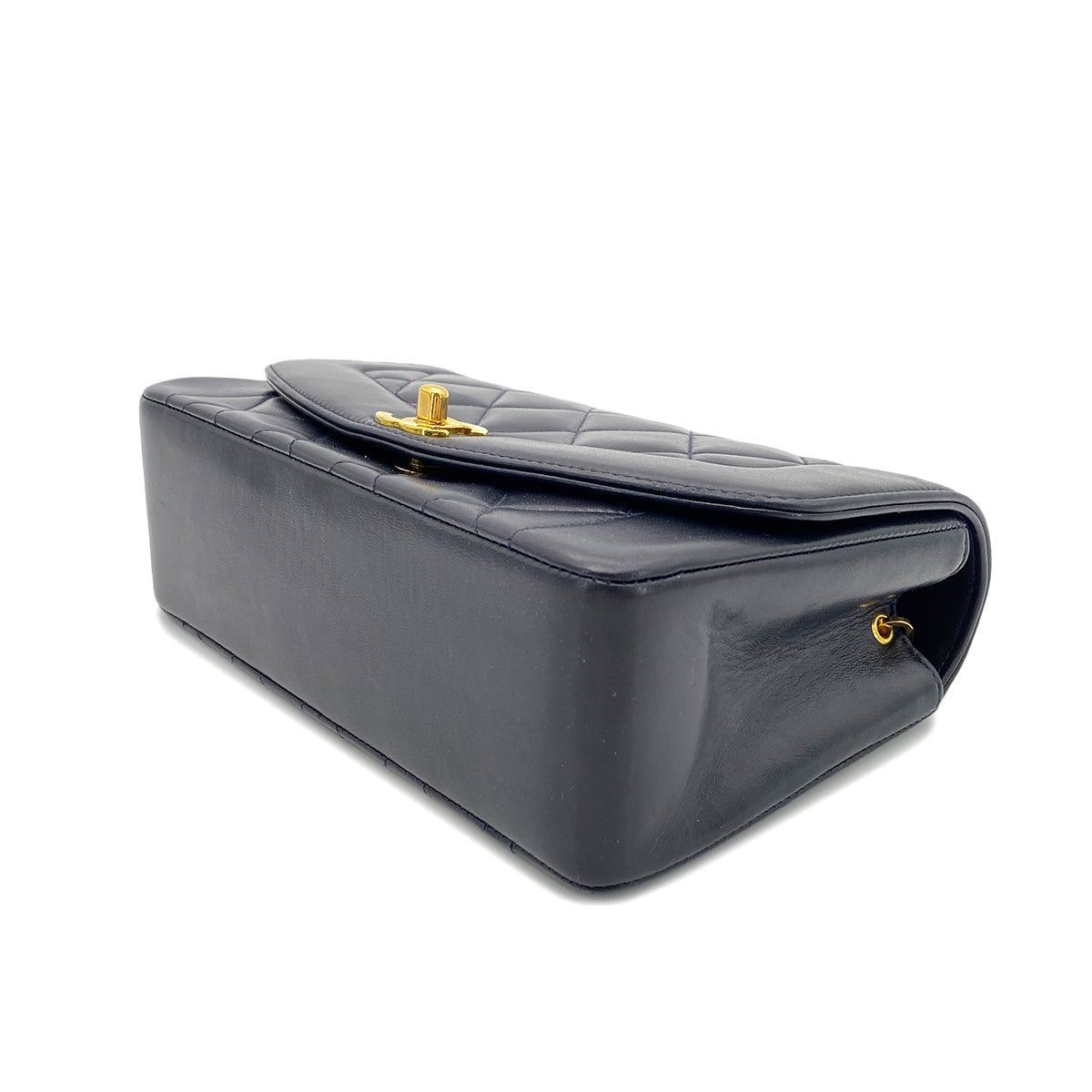 CHANEL VINTAGE DIANA SMALL CHAIN SHOULDER BAG NAVY LAMB SKIN 90269059