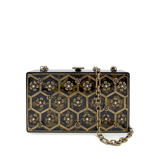 CHANEL BOX CHAIN SHOULDER BAG BLACK 90269063
