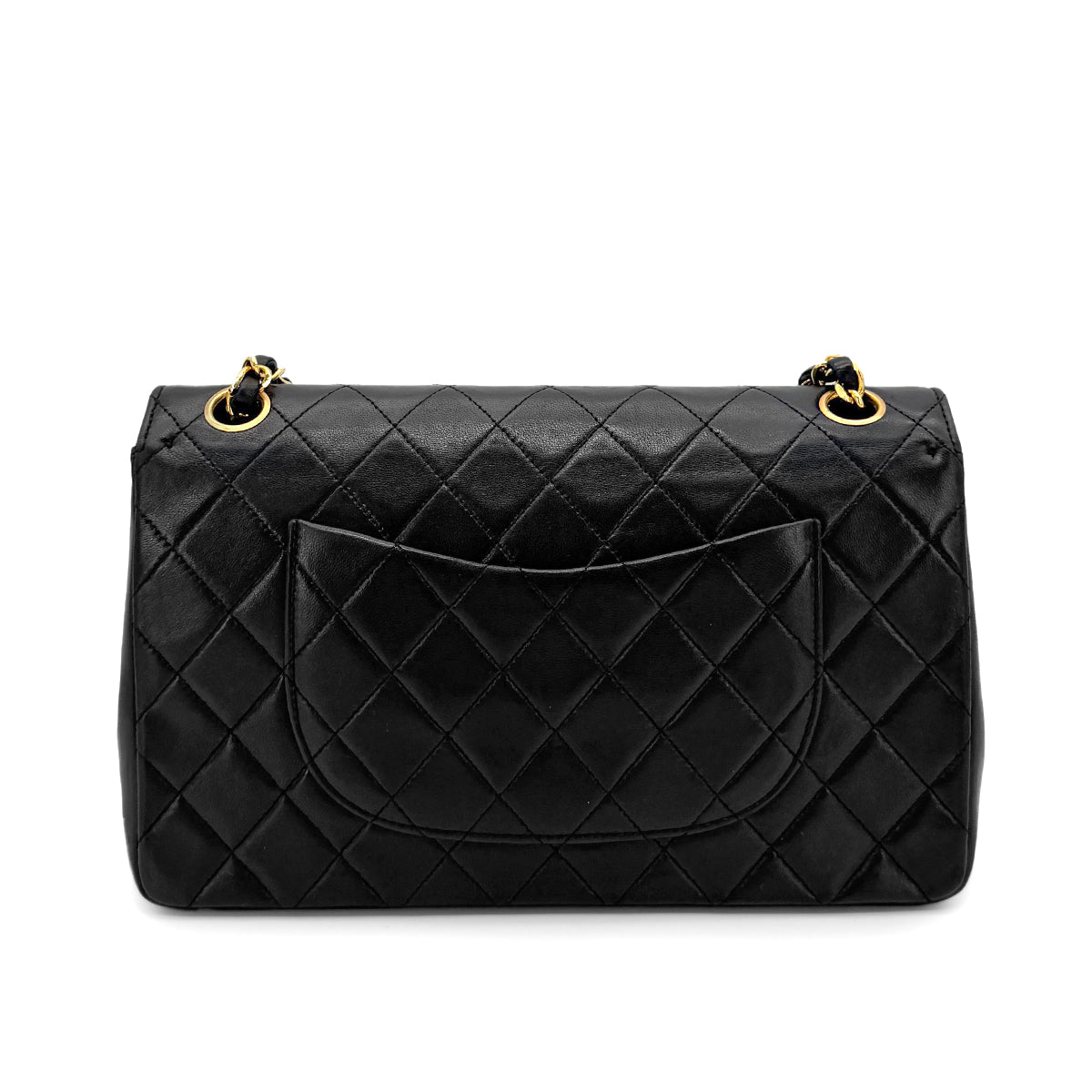 CHANEL VINTAGE MATELASSE CHAIN SHOULDER BAG BLACK LAMB SKIN 90269081