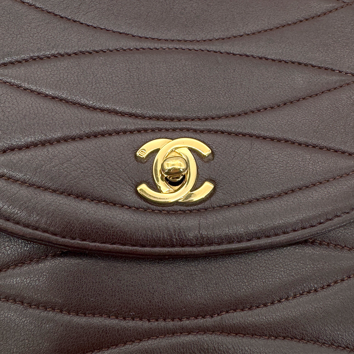 CHANEL VINTAGE CHAIN SHOULDER BAG BROWN LAMB SKIN 90269102
