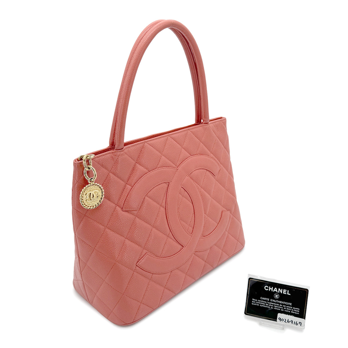 CHANEL VINTAGE MEDALLION TOTE BAG PINK CAVIAR SKIN 90269167