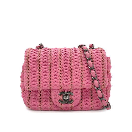 CHANEL MINI CHAIN SHOULDER BAG PINK LEATHER 90269173