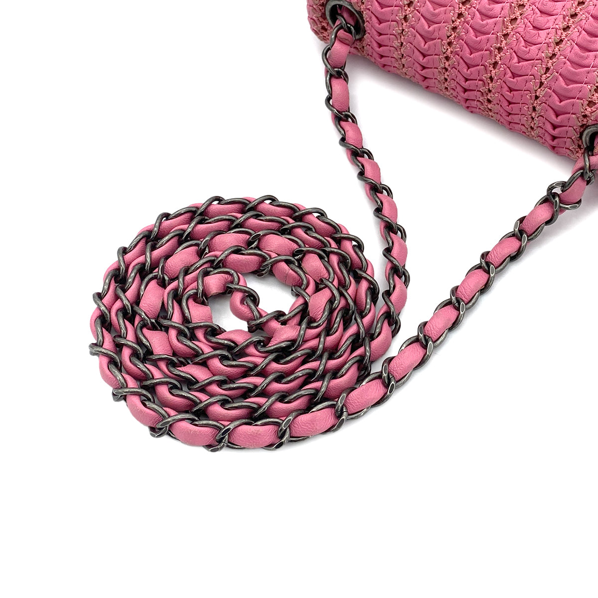 CHANEL MINI CHAIN SHOULDER BAG PINK LEATHER 90269173