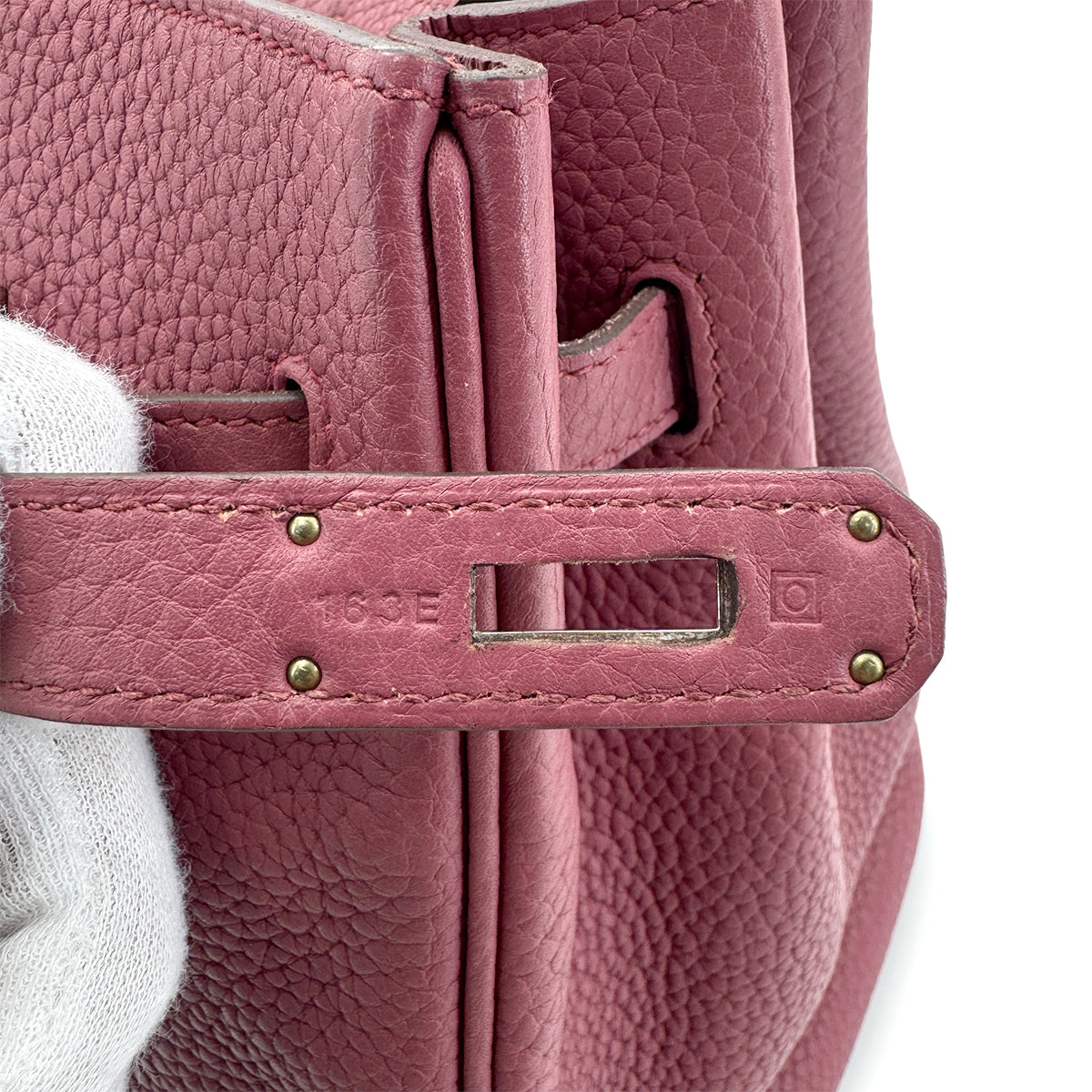 HERMES BIRKIN 35 BOIS DE ROSE TAURILLON CLEMENCE HAND BAG □O SHW 90269174