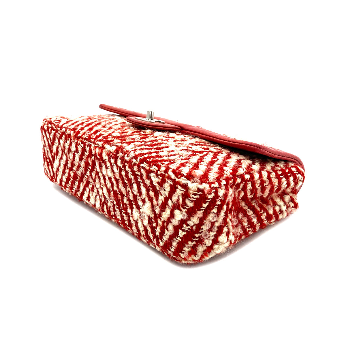 CHANEL VINTAGE CHAIN SHOULDER BAG RED TWEED 90269176