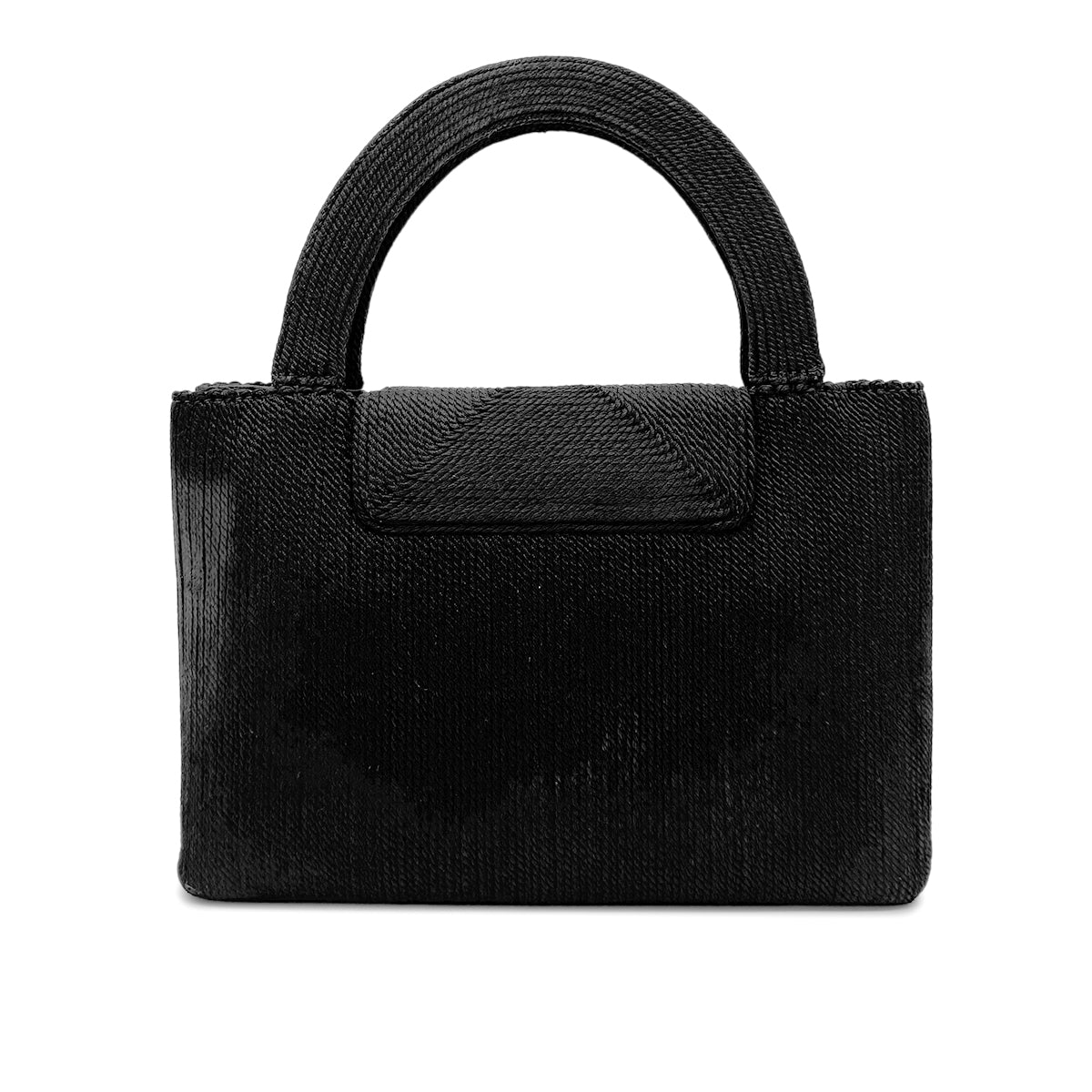 CHANEL VINTAGE TURN LOCK HAND BAG FABRIC BLACK 90269178