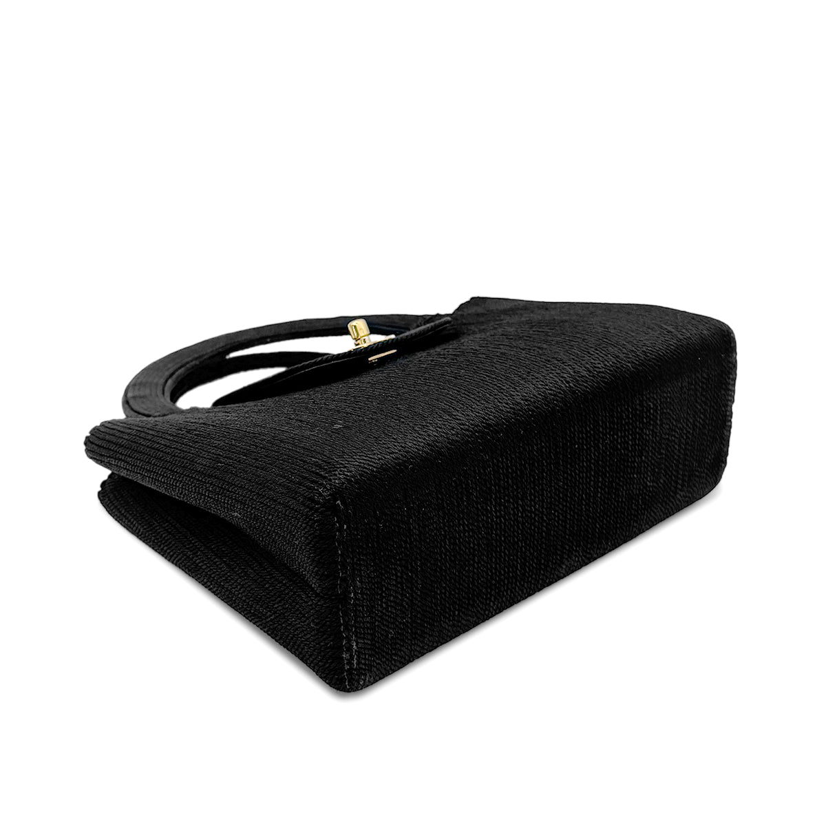 CHANEL VINTAGE TURN LOCK HAND BAG FABRIC BLACK 90269178