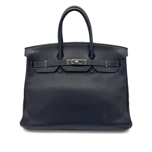 HERMES BIRKIN 35 BLUE INDIGO TOGO HAND BAG □G SHW 90269180