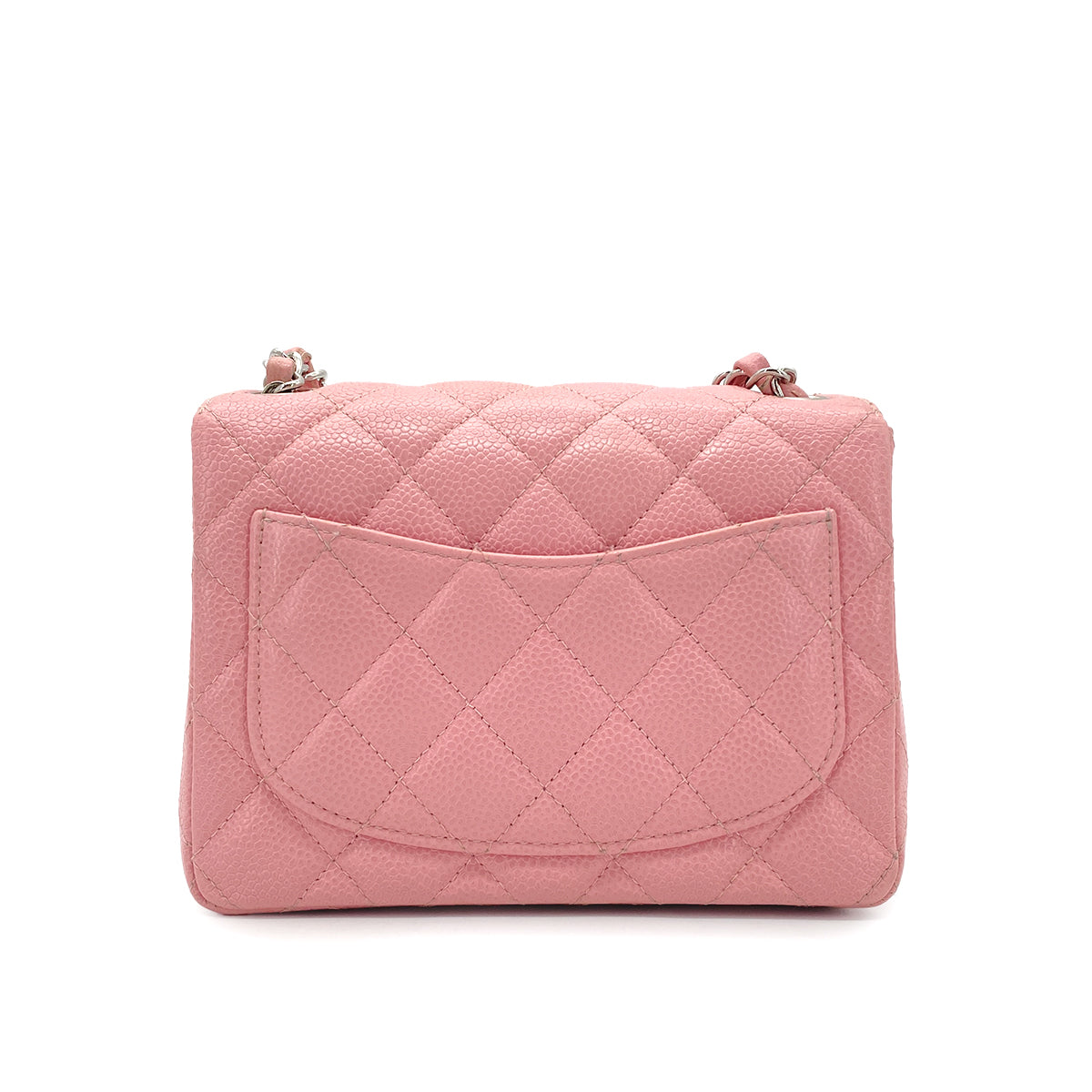 CHANEL VINTAGE MINI SQUARE 17 CHAIN SHOULDER BAG PINK CAVIAR SKIN 90269184