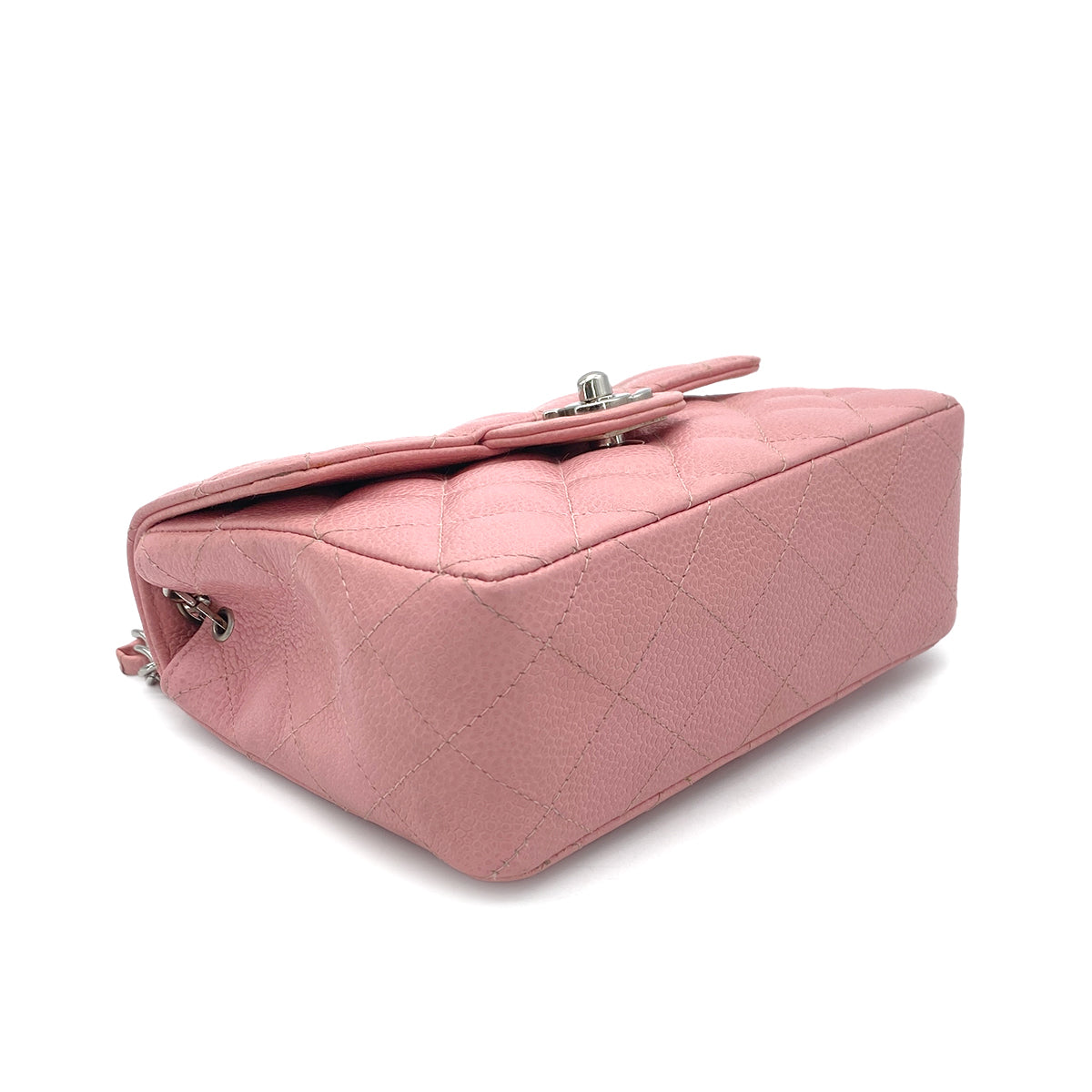 CHANEL VINTAGE MINI SQUARE 17 CHAIN SHOULDER BAG PINK CAVIAR SKIN 90269184