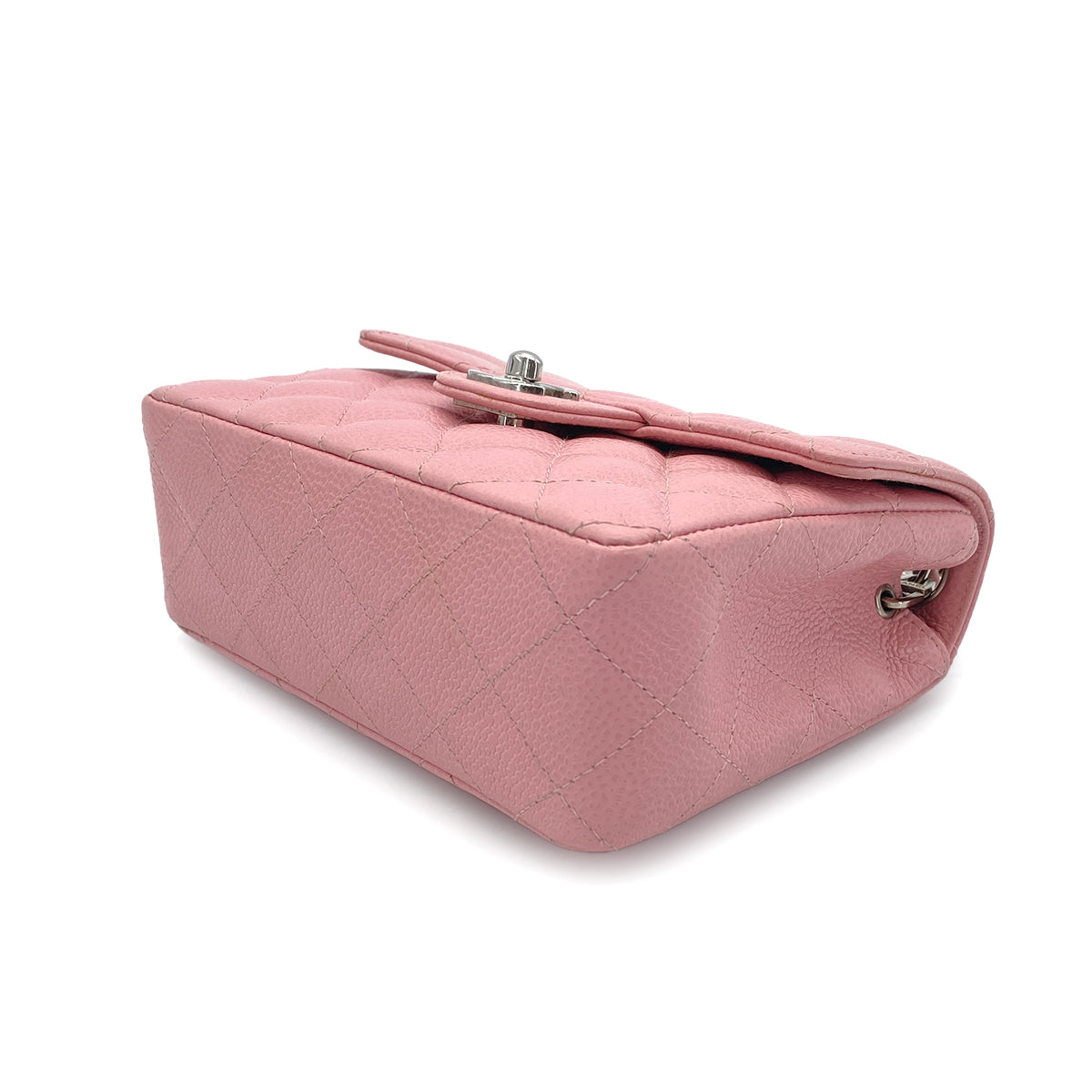 CHANEL VINTAGE MINI SQUARE 17 CHAIN SHOULDER BAG PINK CAVIAR SKIN 90269184